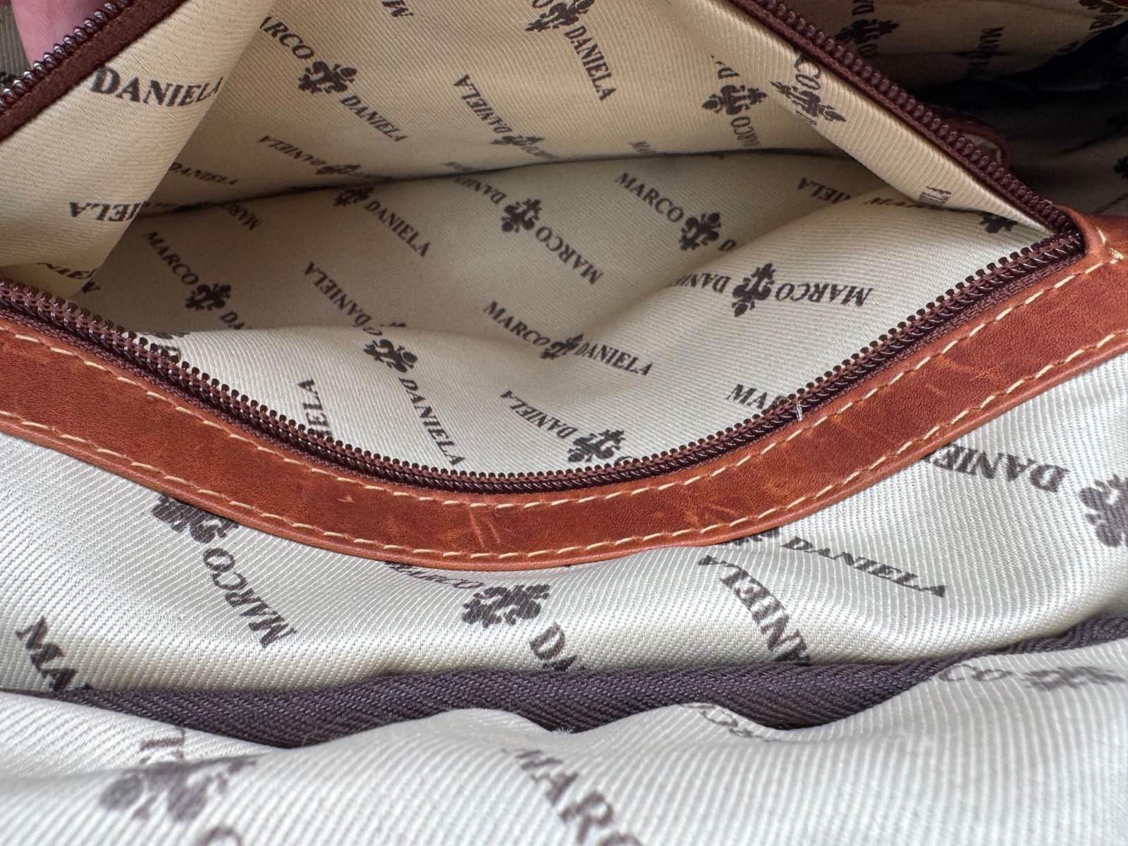 Marco Daniela distressed brown genuine leather backpack / laptop bag