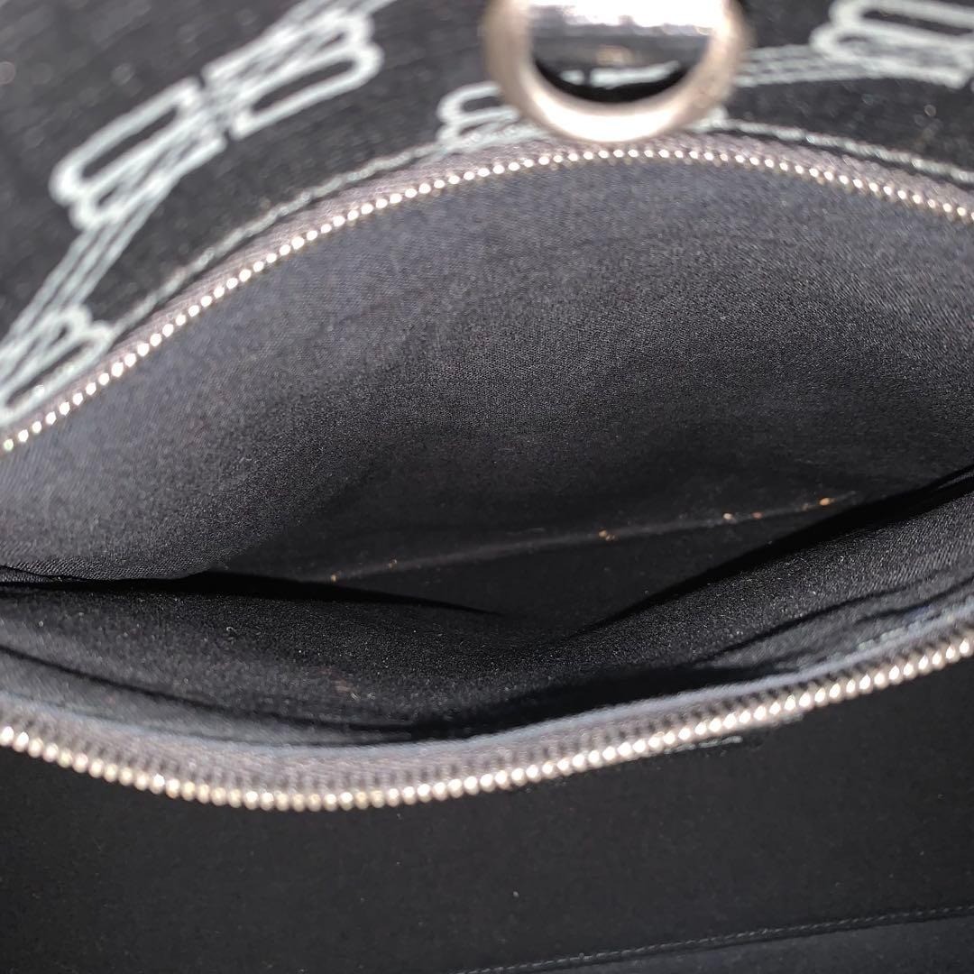 BALENCIAGA Signature BB Monogram Shopper Tote Bag PVC Black 702698 Used