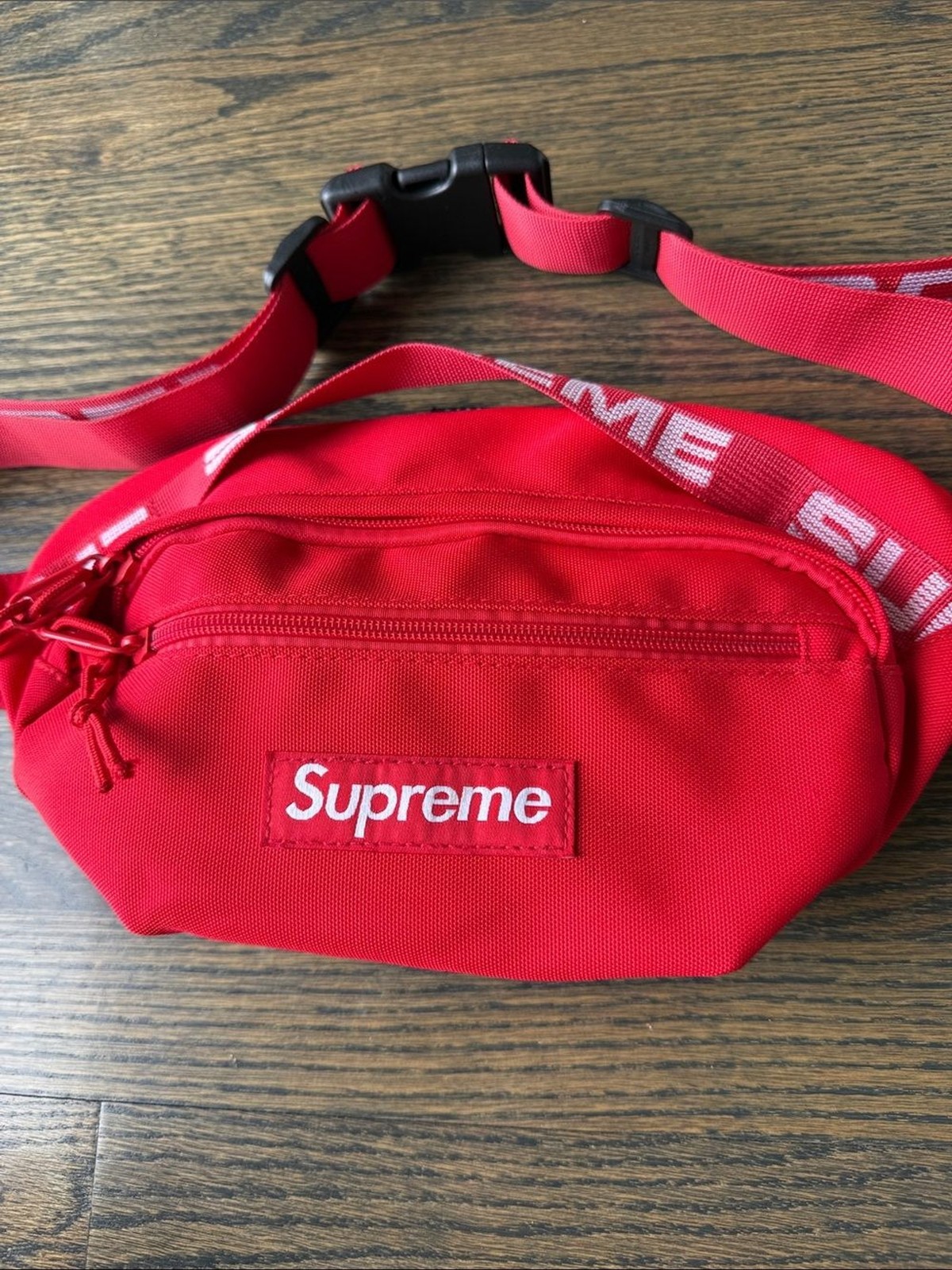 Supreme Red Logo Waist Bag