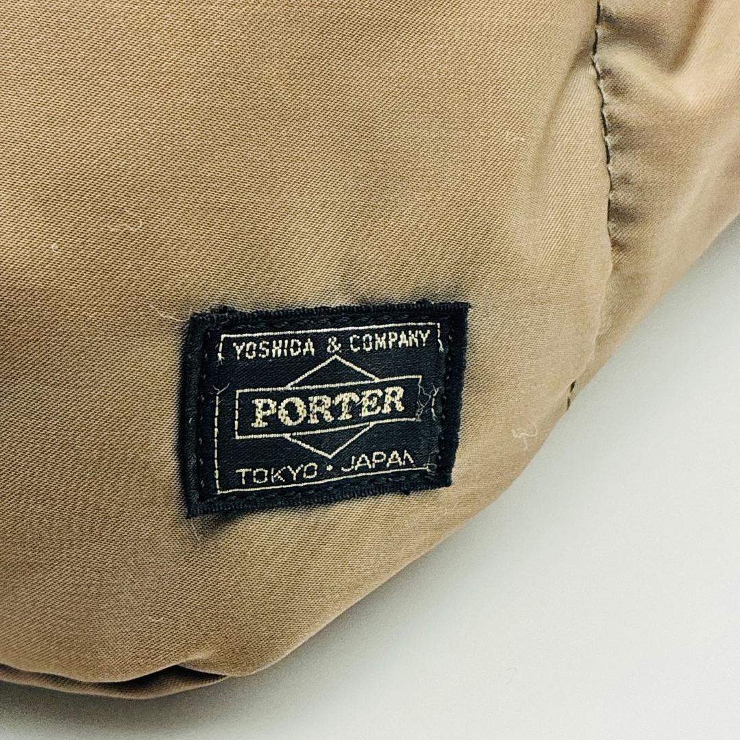 Authentic Porter TANKER Body Bag Gray Nylon 51cm Spacious Travel Outdoor