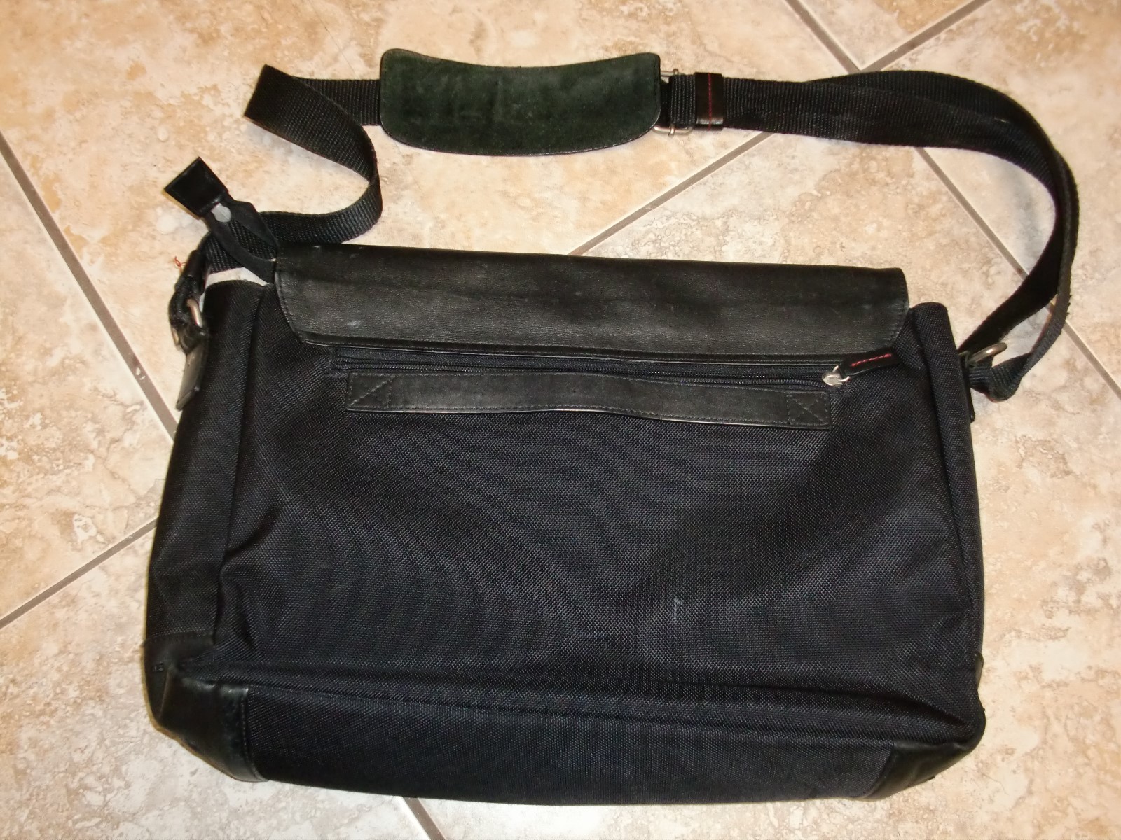 VTG”JACK GEORGES”USA Briefcase Messenger Lap Top Leather/Canvas16.5″Lx12″Hx4″D