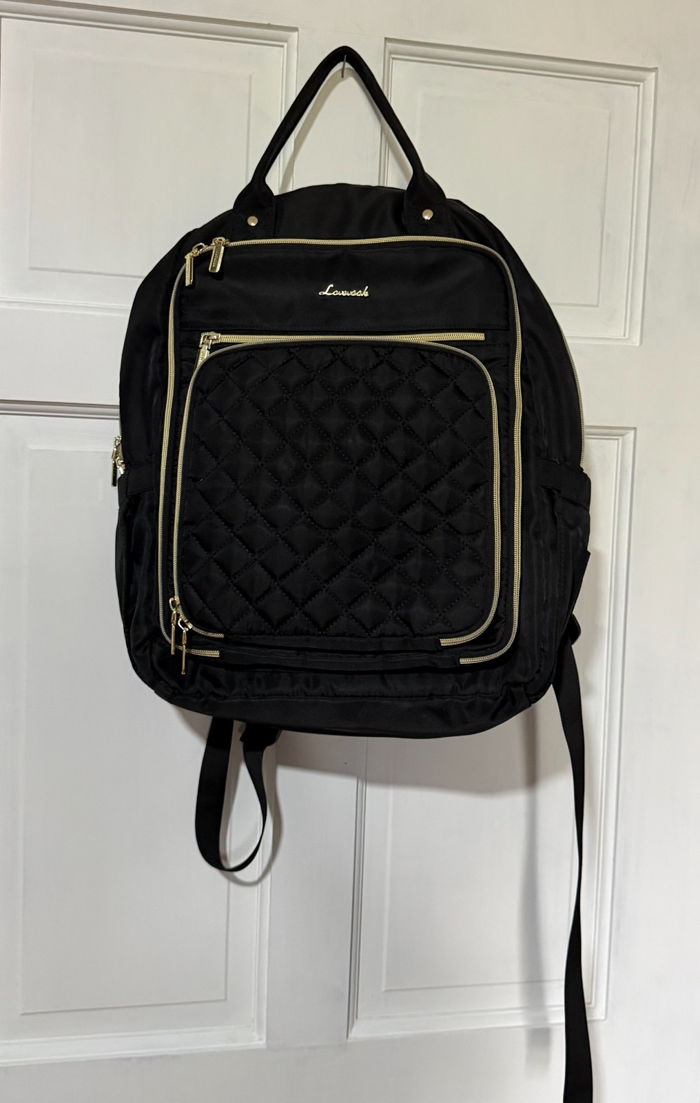 LOVEVOOK Backpack Black Gold USB Charging Power Bank Travel Laptop Bag