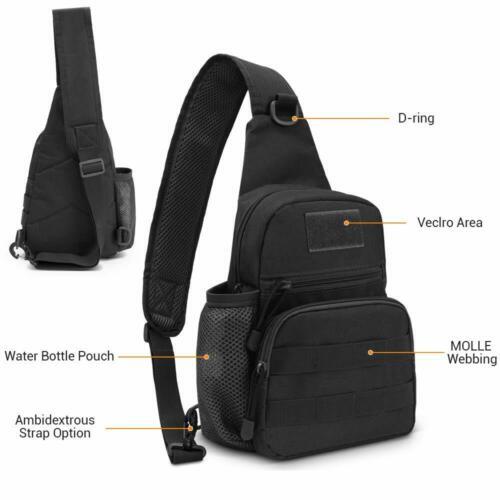 Men’s Bag Tactical Sling Backpack Waterproof Shoulder Bag Water Bottle Bag Pack