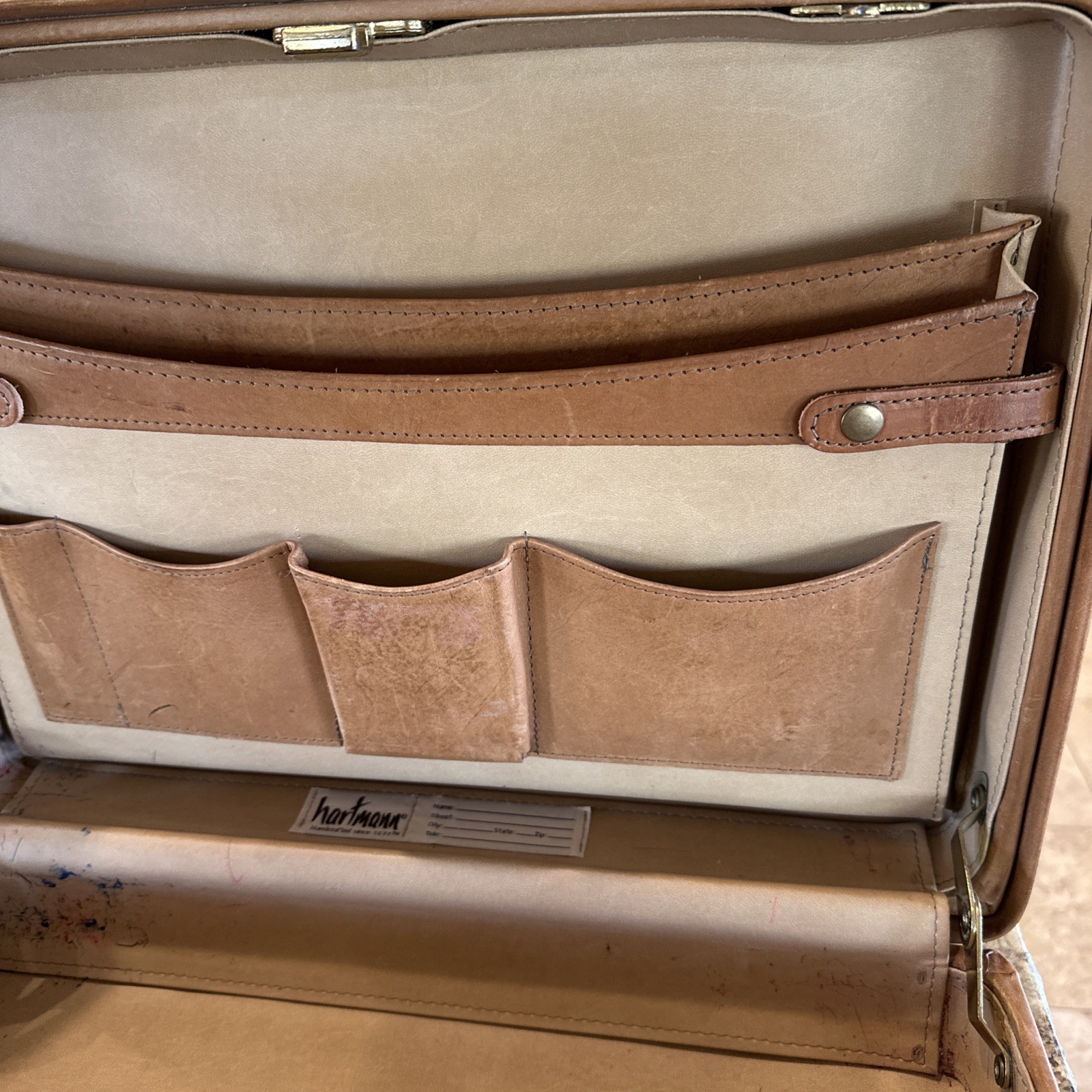 Hartmann Belting Brown Leather 18 Inch Briefcase Attache Vintage