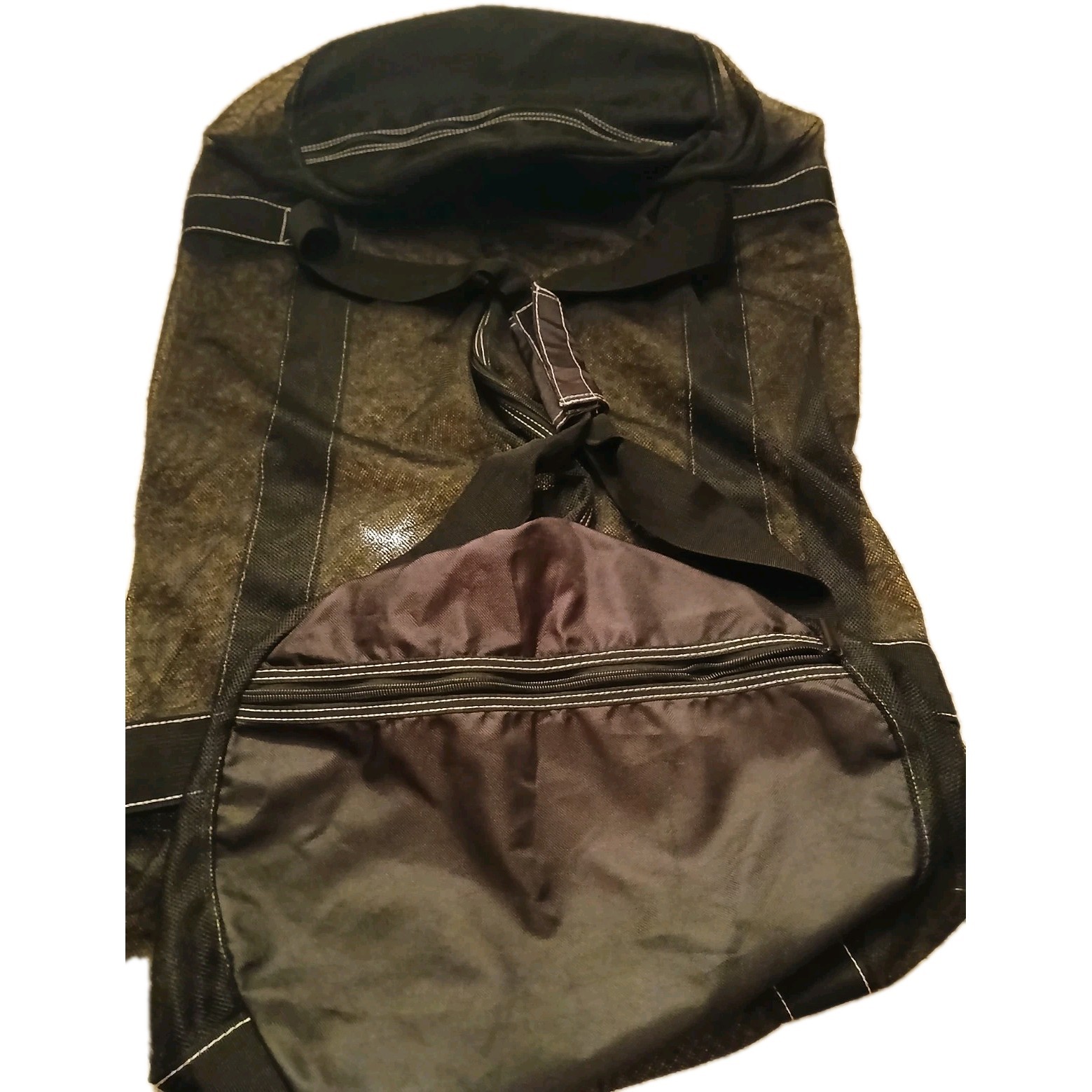 Partial Mesh Duffle Gym Bag w/ Shoulder Strap Large 22″x38″ Black