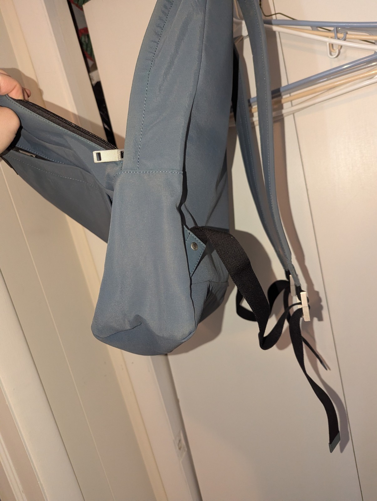 Jack Spade Backpack Nylon Blue Mens Commuter Handle Logo Travel Laptop Tech