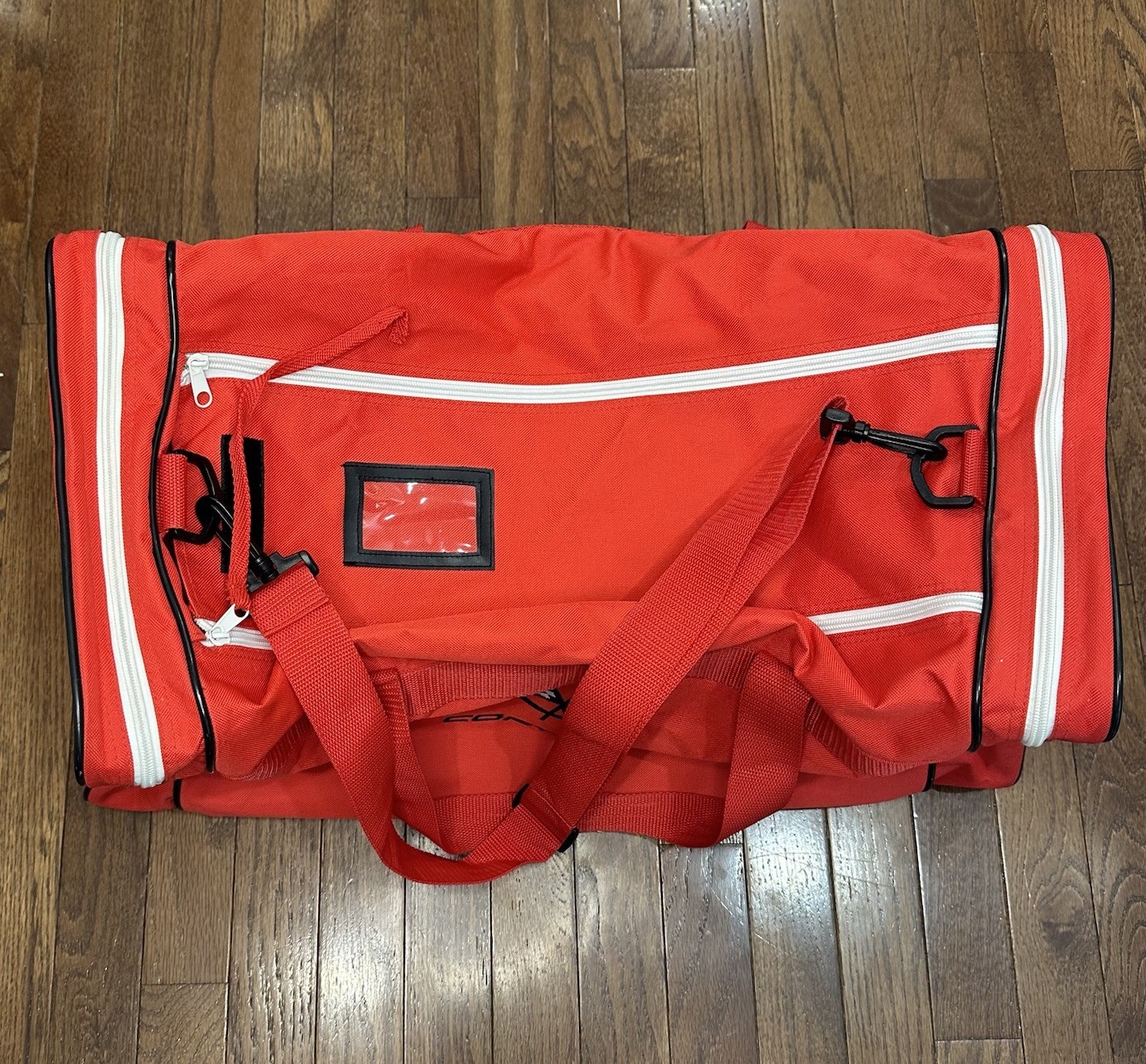 Corvette Duffle Bag Embroidered Logo Red Black Large Tote Pockets Racing Chevy