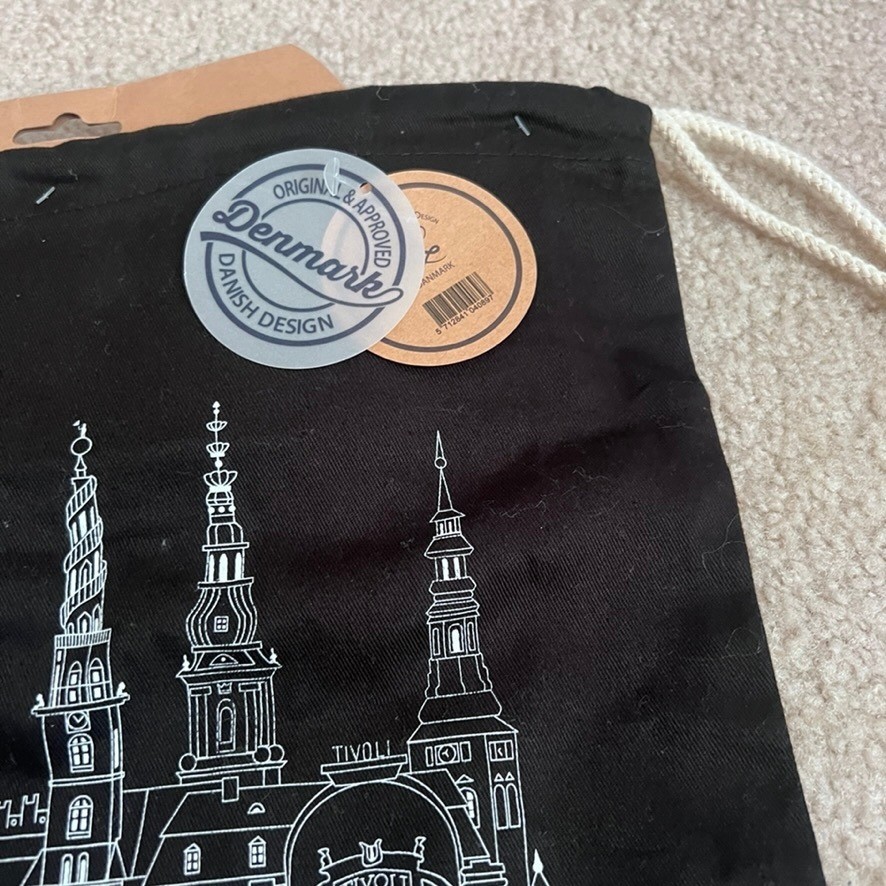 Royal Collection Danmark Kobenhavn Copenhagen Skyline Drawstring Backpack NWT