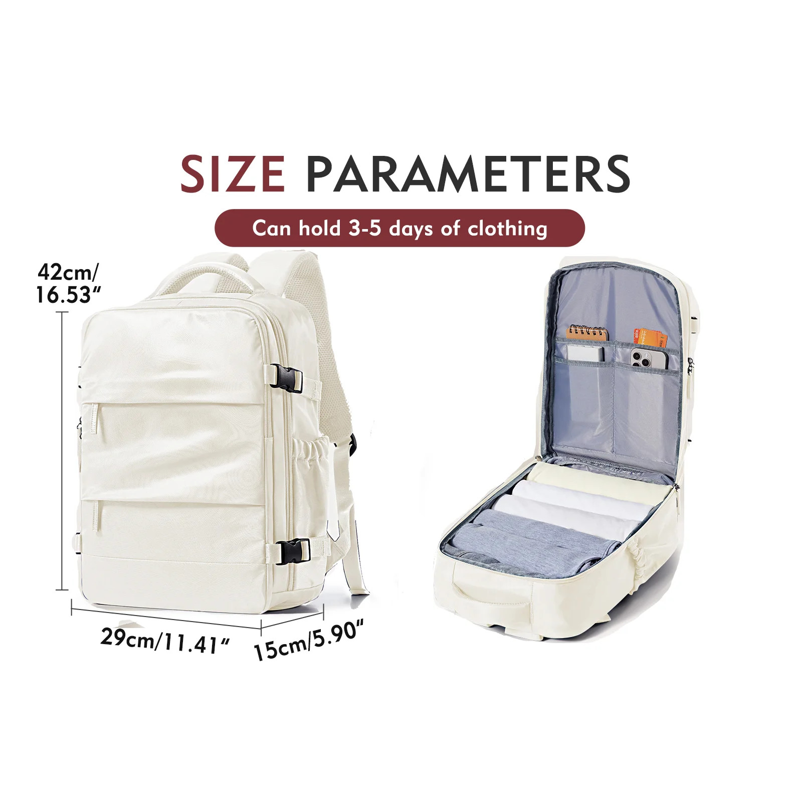 Waterproof Cabin Travel Backpack 42x29x15 Laptop Bag Airplane Carry On Pack