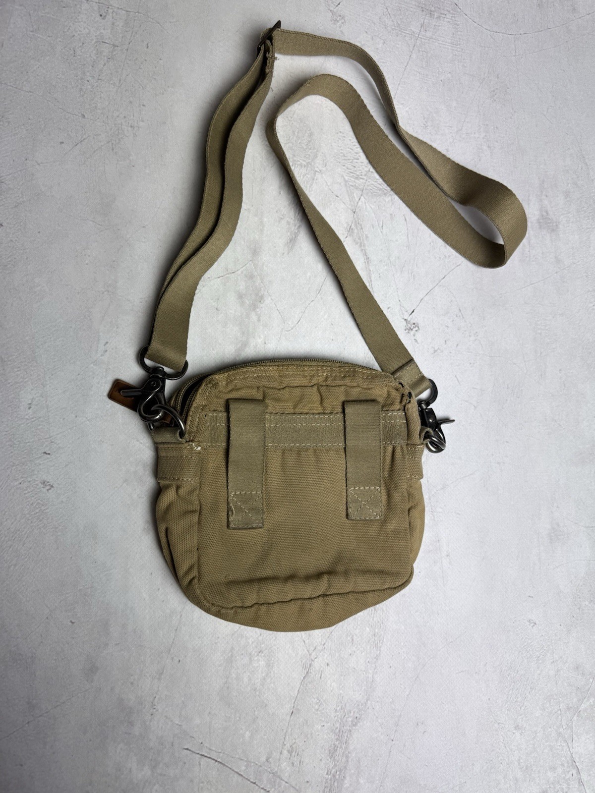 Camel Active Crossbody Bag Khaki Canvas Shoulder Bag Adjustable Strap Large Men