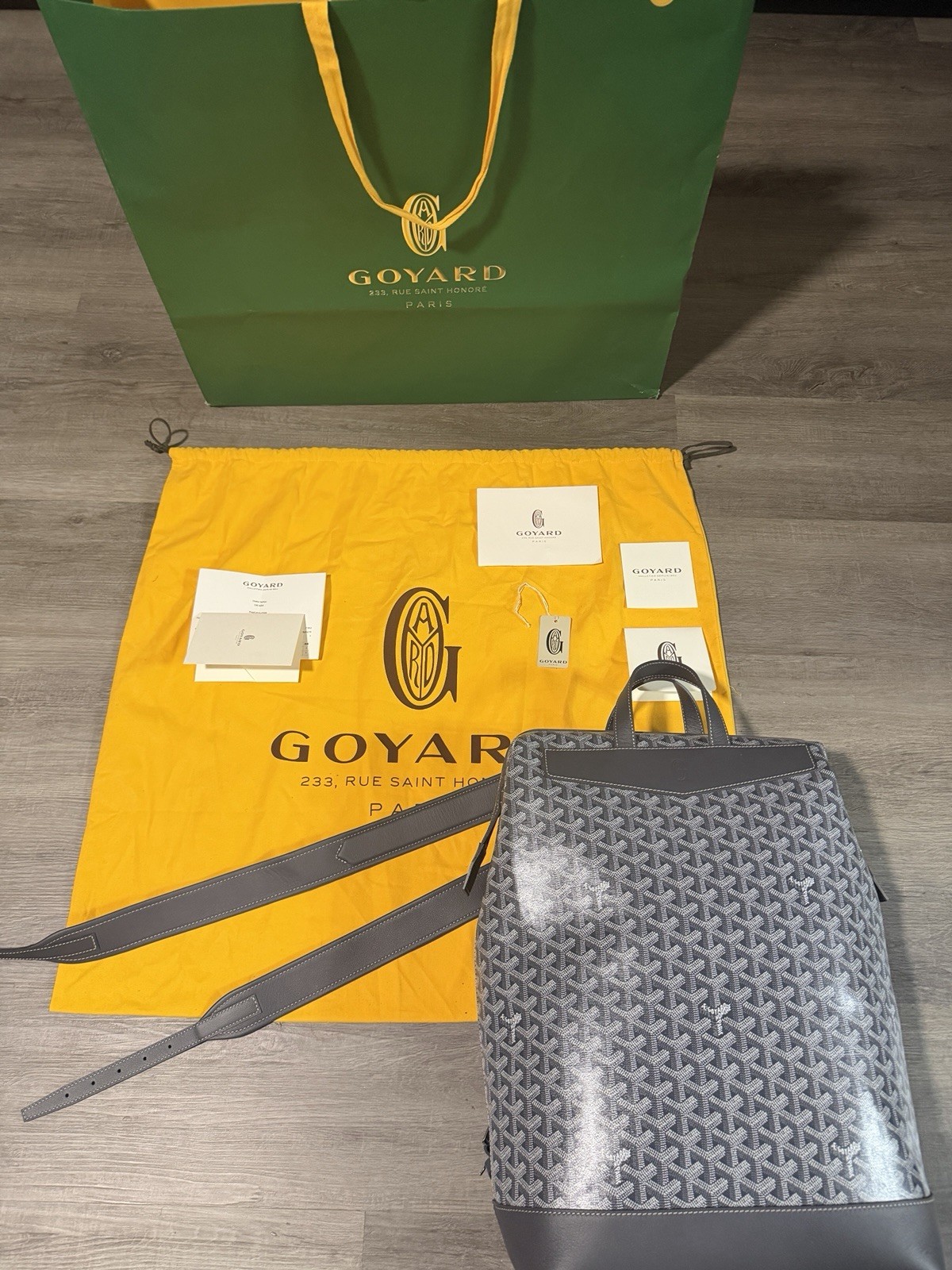 NEW Goyard Cisalpin Backpack Grey Authentic RARE Men’s w/ Dust Bag & Cards
