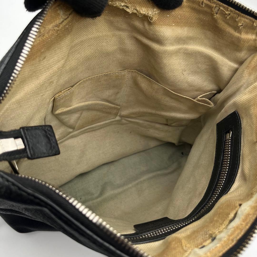 Gucci Soho Interlocking Leather Shoulder Bag Black 27cm x 28cm