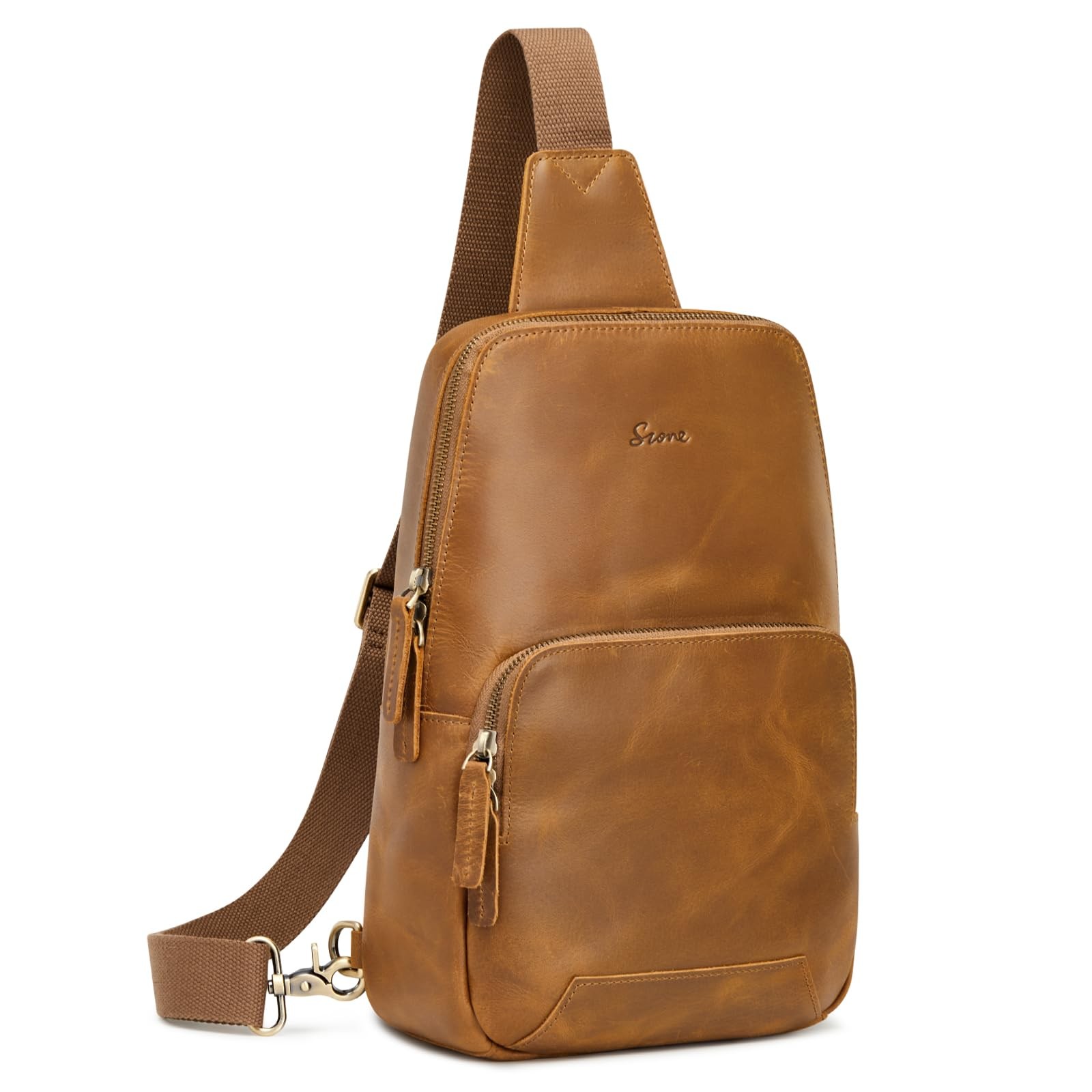 Sling Bag for Men Women RFID Blocking Genuine Leather Crossbody Shoulder Bag …