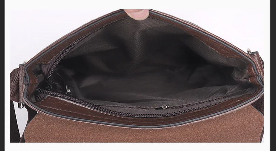 Luxury Vintage Leather Messenger Bag for Men – Brown & Black Crossbody Bag