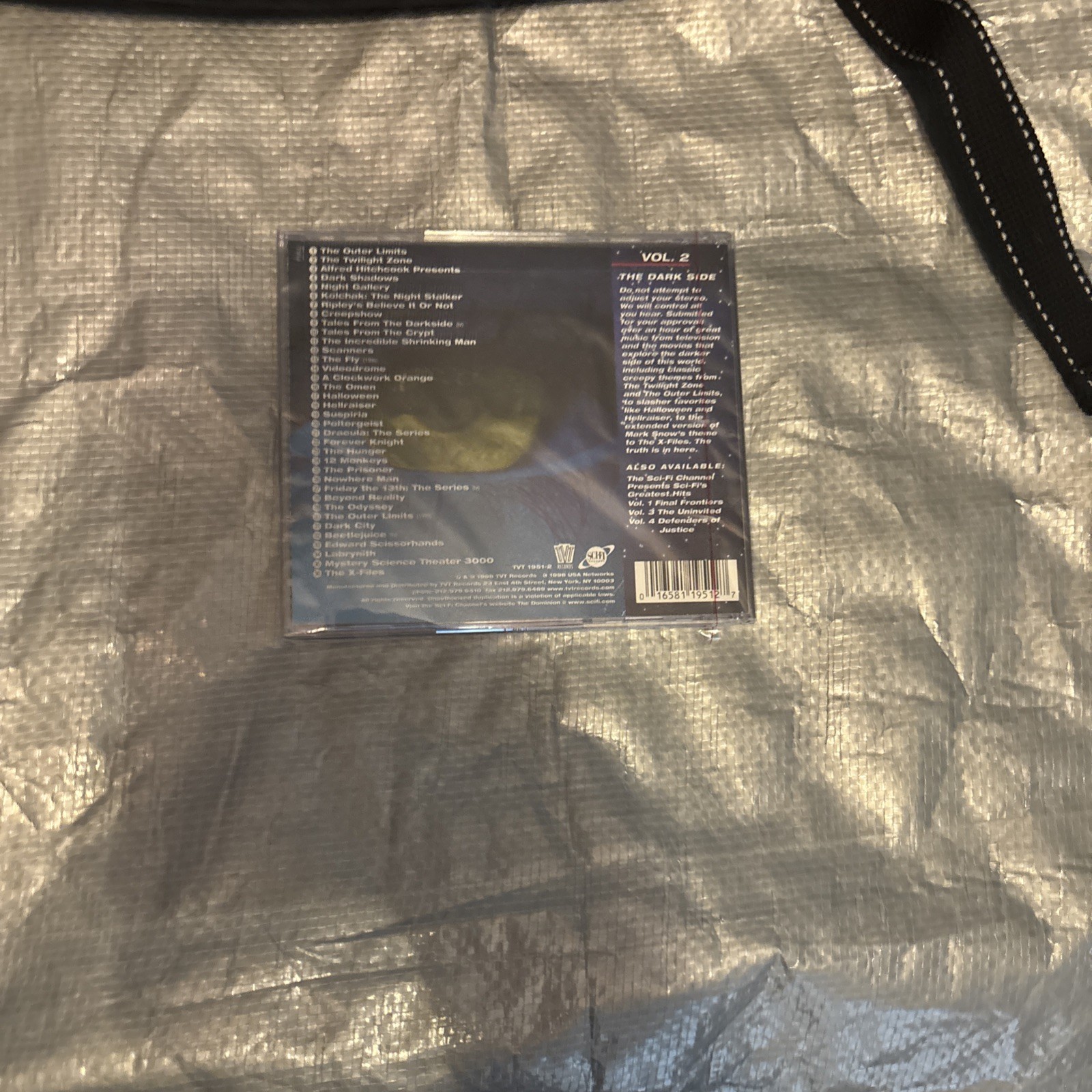 Rare Sci-Fi Channel Black/White Versatile Backpack with Greatest Hits CD NEW
