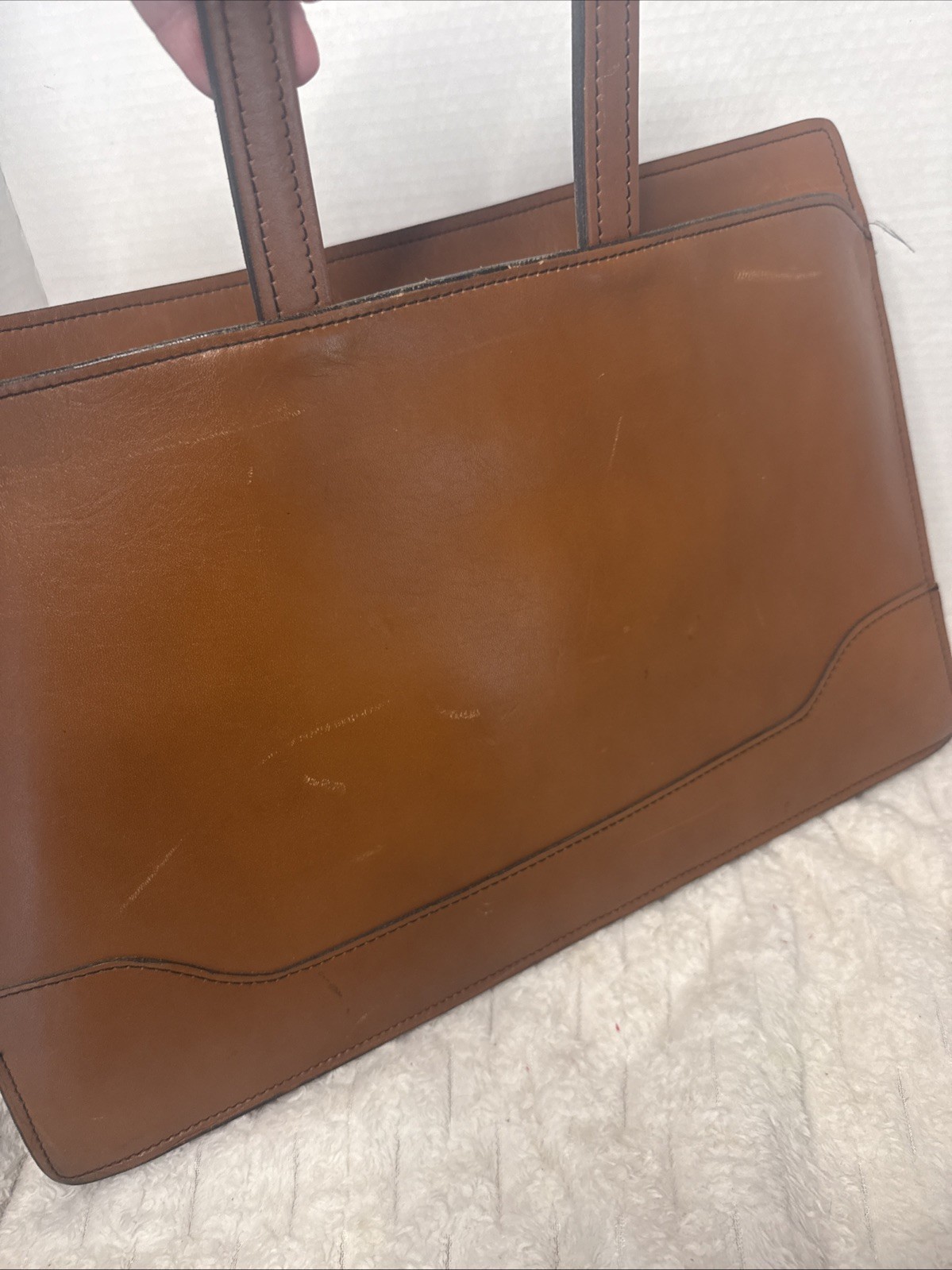 Vintage Schlesinger Brothers Leather Briefcase Attache Portfolio GL Monogram