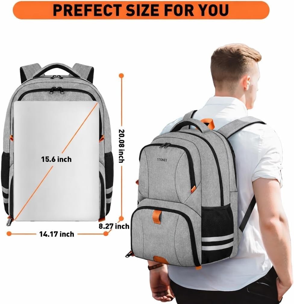 Gym Backpack with Shoe Compartment Sports Travel Bag Water Resistant Laptop Grey