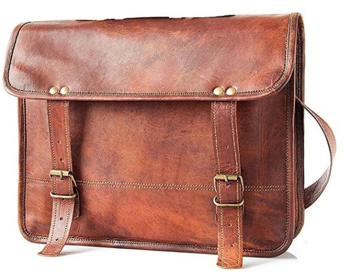 Rustic Genuine Leather Messenger Shoulder Bag Cross Body Satchel Men & women