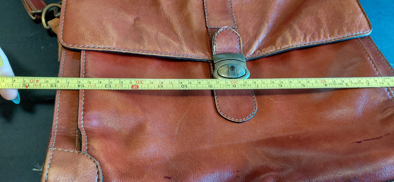 distressed heritage classic vintage executive tan leather briefcase mesenger Bag