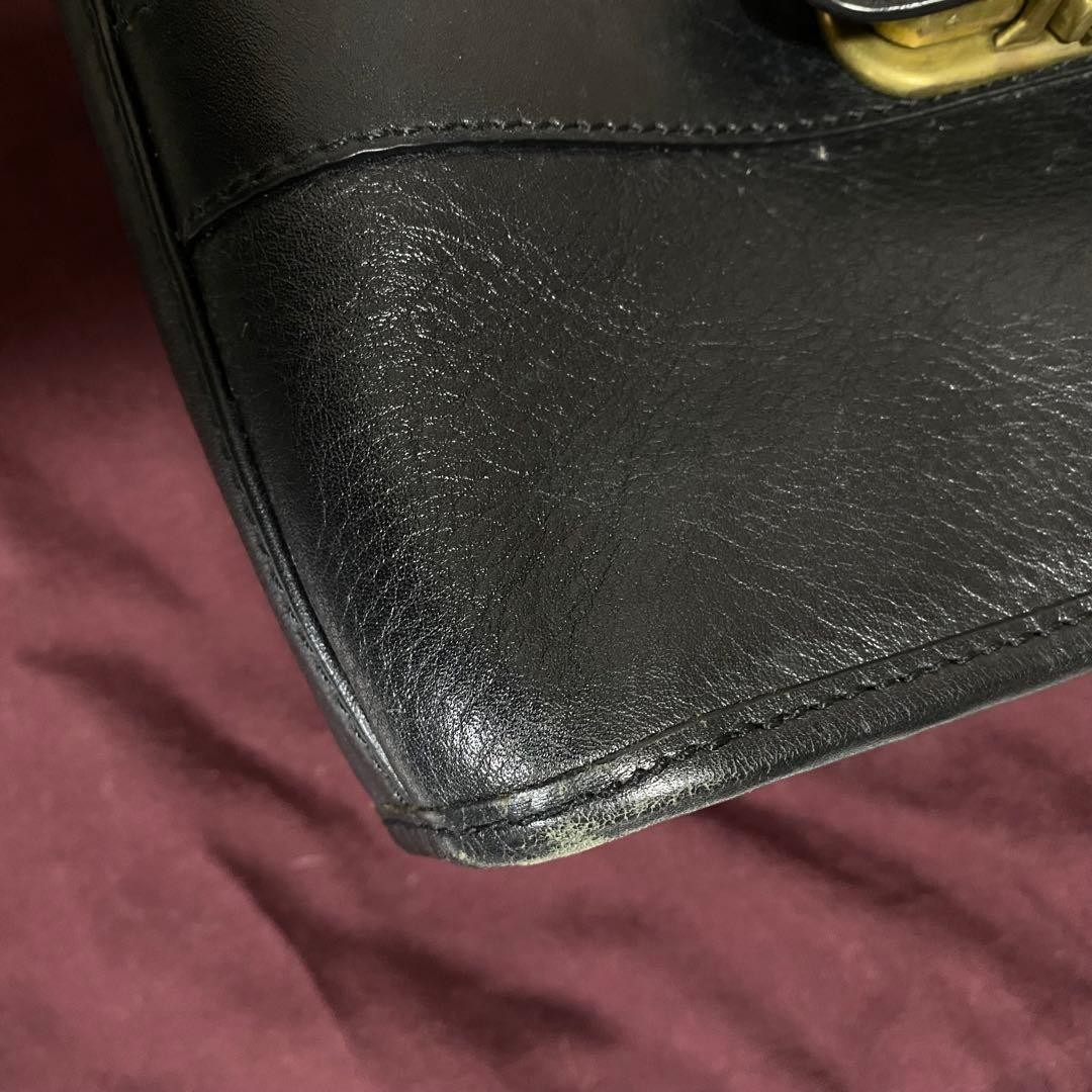 Mulberry Black Leather Briefcase Document Bag Business for Men Auth From Japan