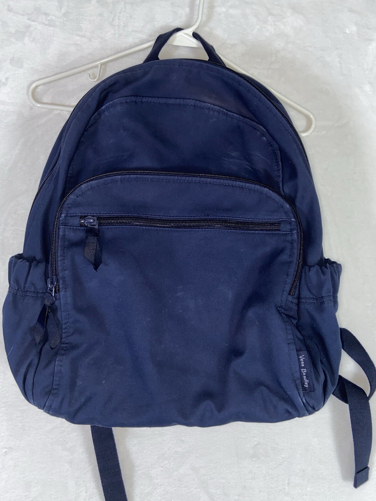 Vera Bradley Women’s Cotton Campus Backpack Classic Navy – Recycled Cotton