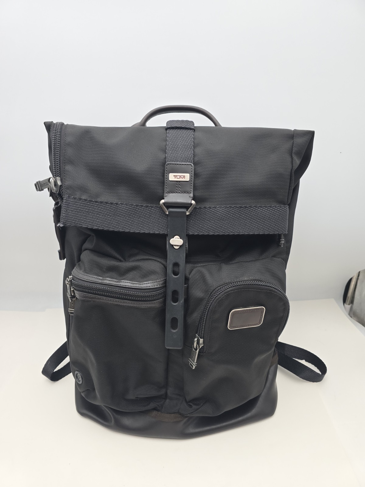 Tumi Alpha Bravo Luke Roll-Top Backpack Nylon Black/Brown