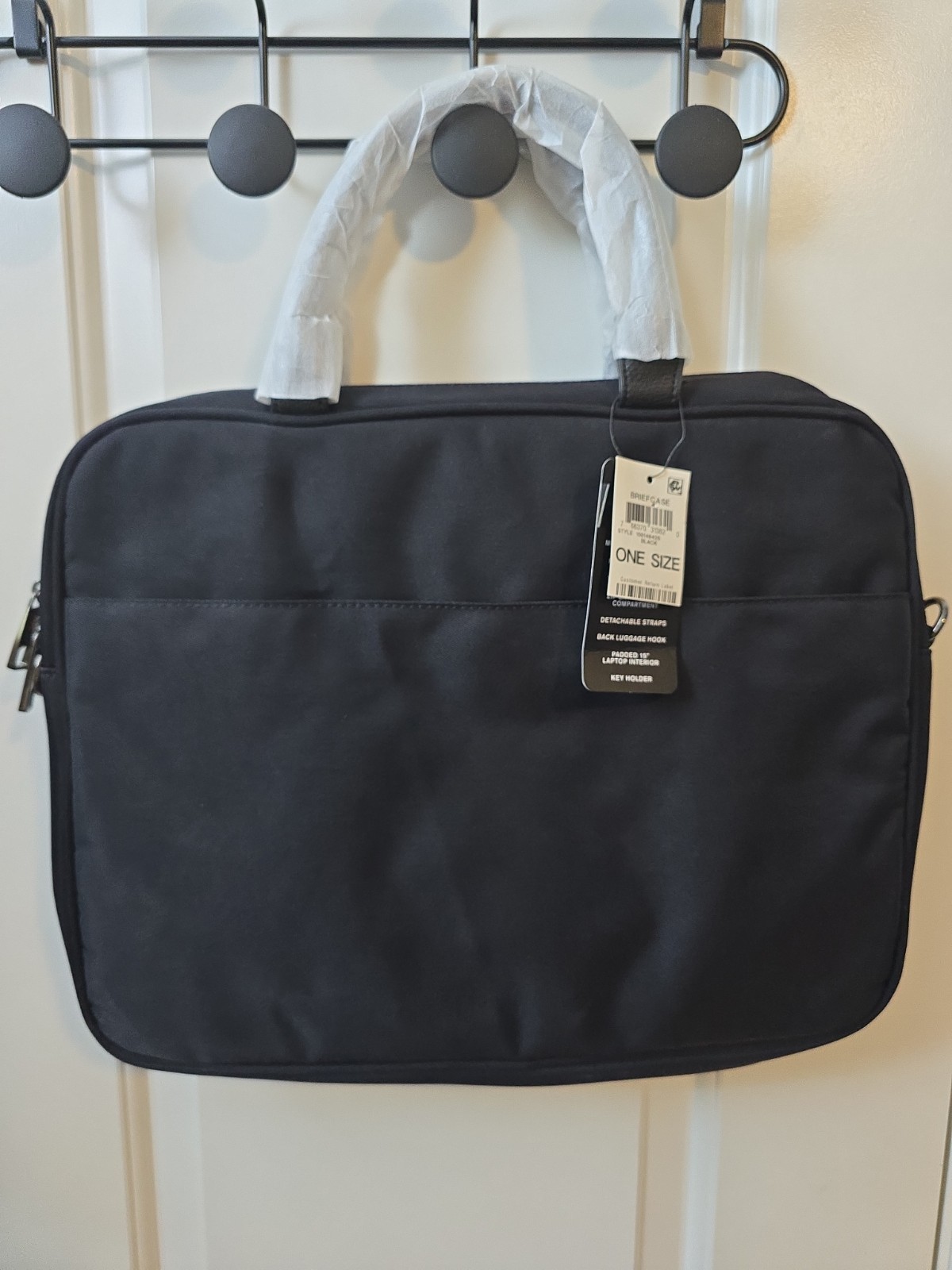 NEW Alfani Men’s Black Laptop Business Briefcase Bag With Shoulder Strap