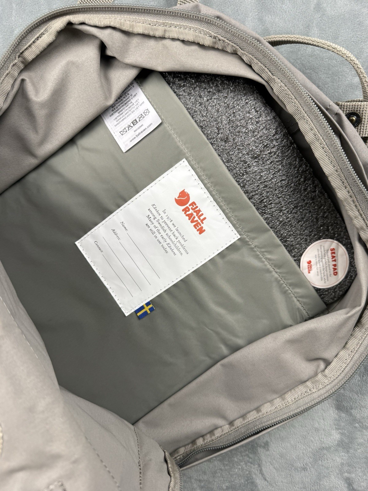 Fjallraven Kanken 23510 Flint Grey Backpack With Seat Rest