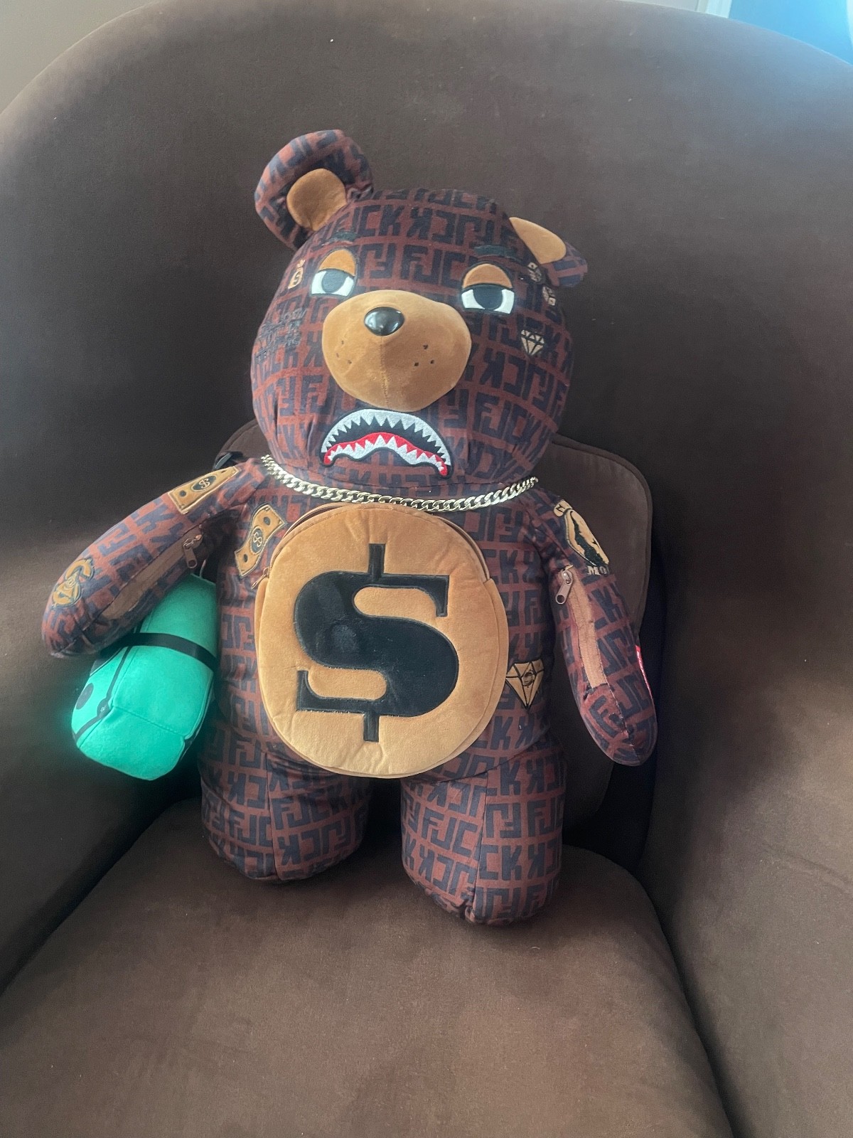 Sprayground New W Tags Limited Edition Million Dollar Teddy Bear Backpack