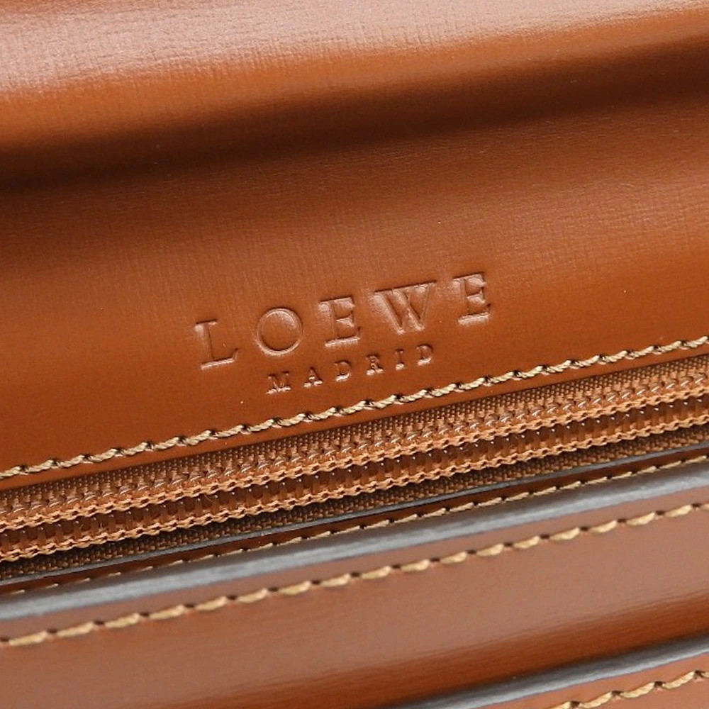 LOEWE Anagram Day Promatico Business Bag Leather Brown Briefcase Document
