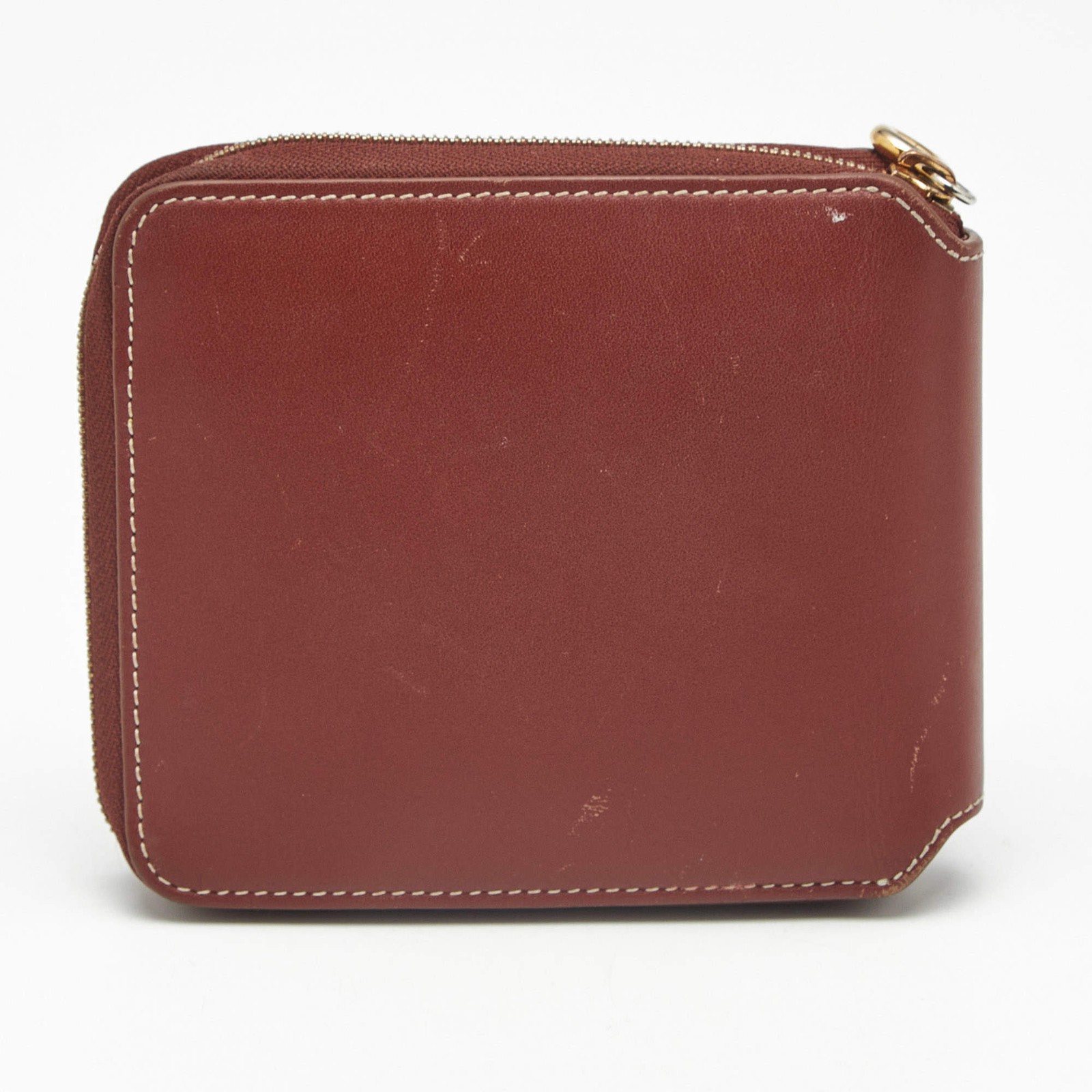 Loro Piana Zip Around Brown Leather Bifold Wallet