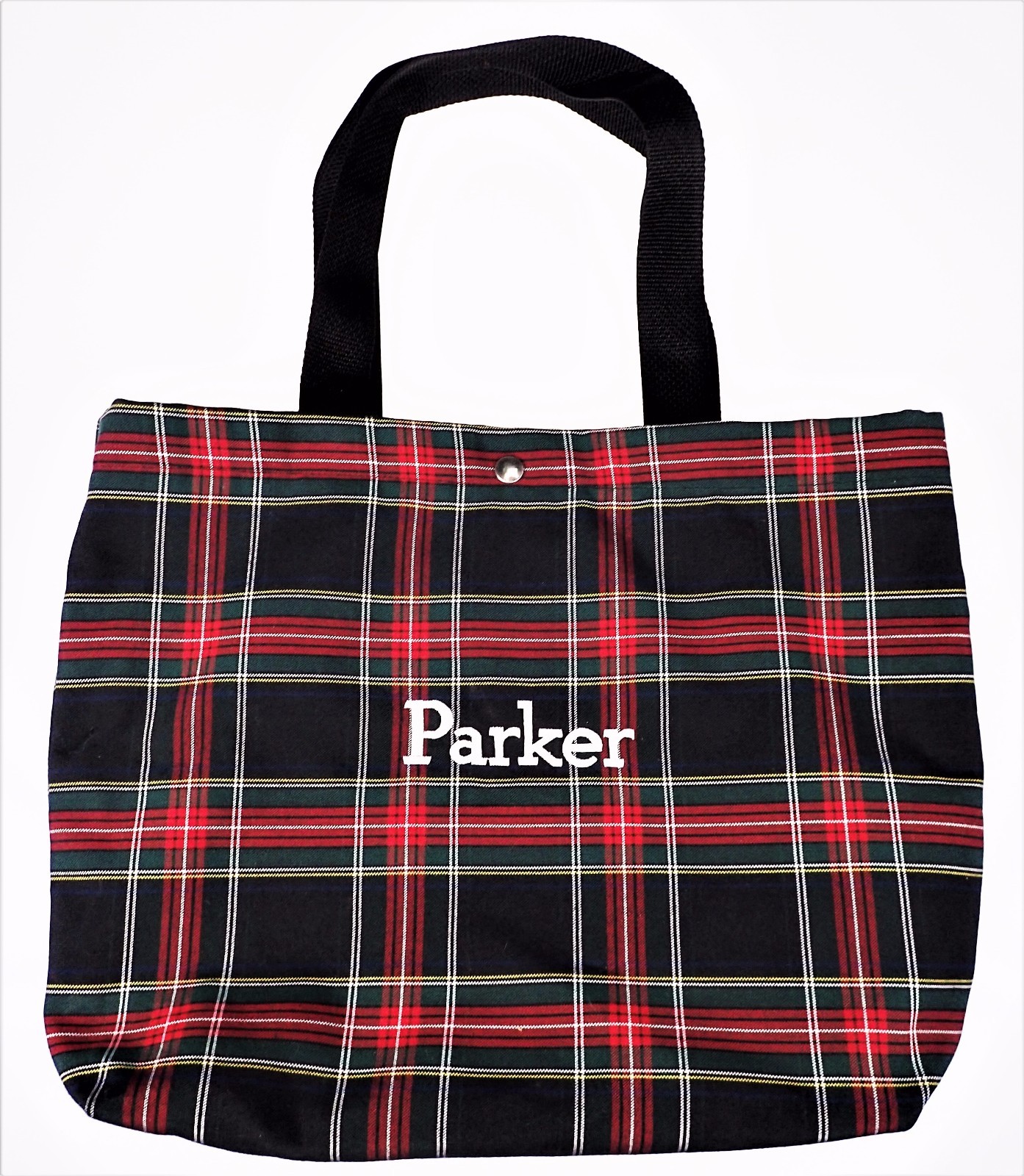 Parker” Embroidered Plaid Tote School Book Shopping Bag Overnight Carry Scottish