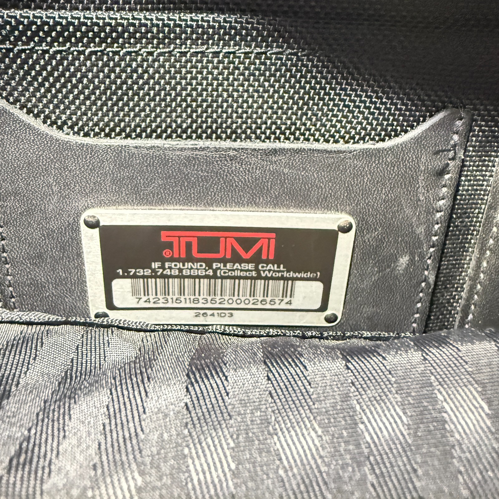 Tumi Alpha Laptop Backpack Black 2641D3 Ballistic Nylon