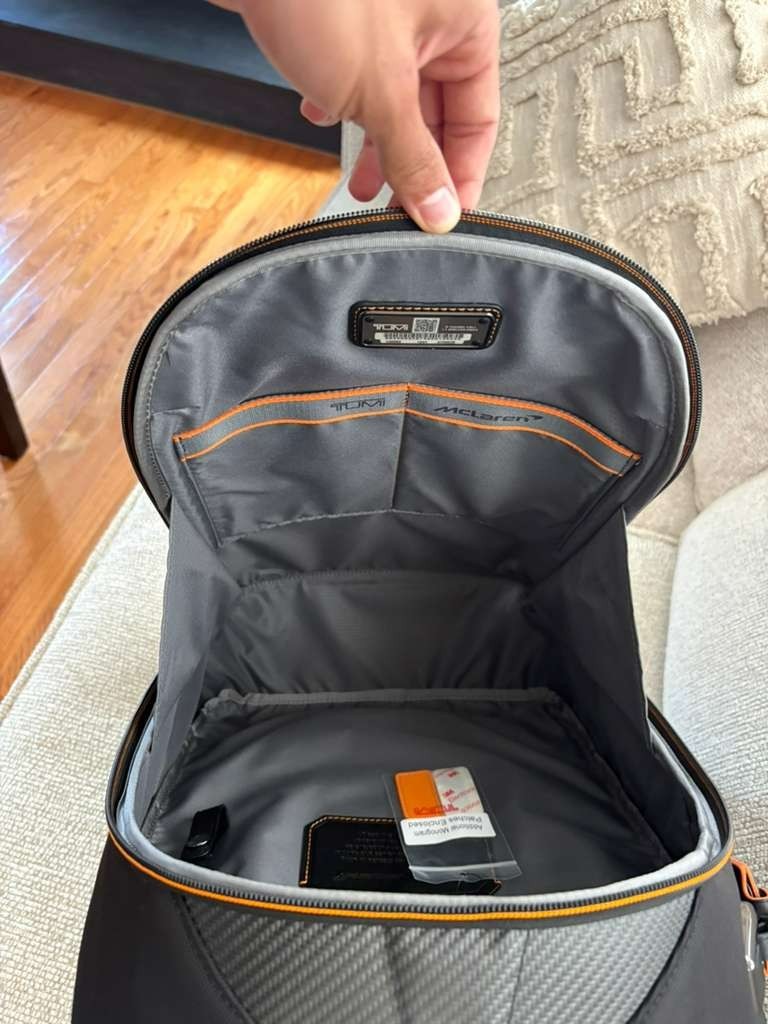 TUMI x McLaren Velocity Backpack Black Papaya | Brand New w/ Tags