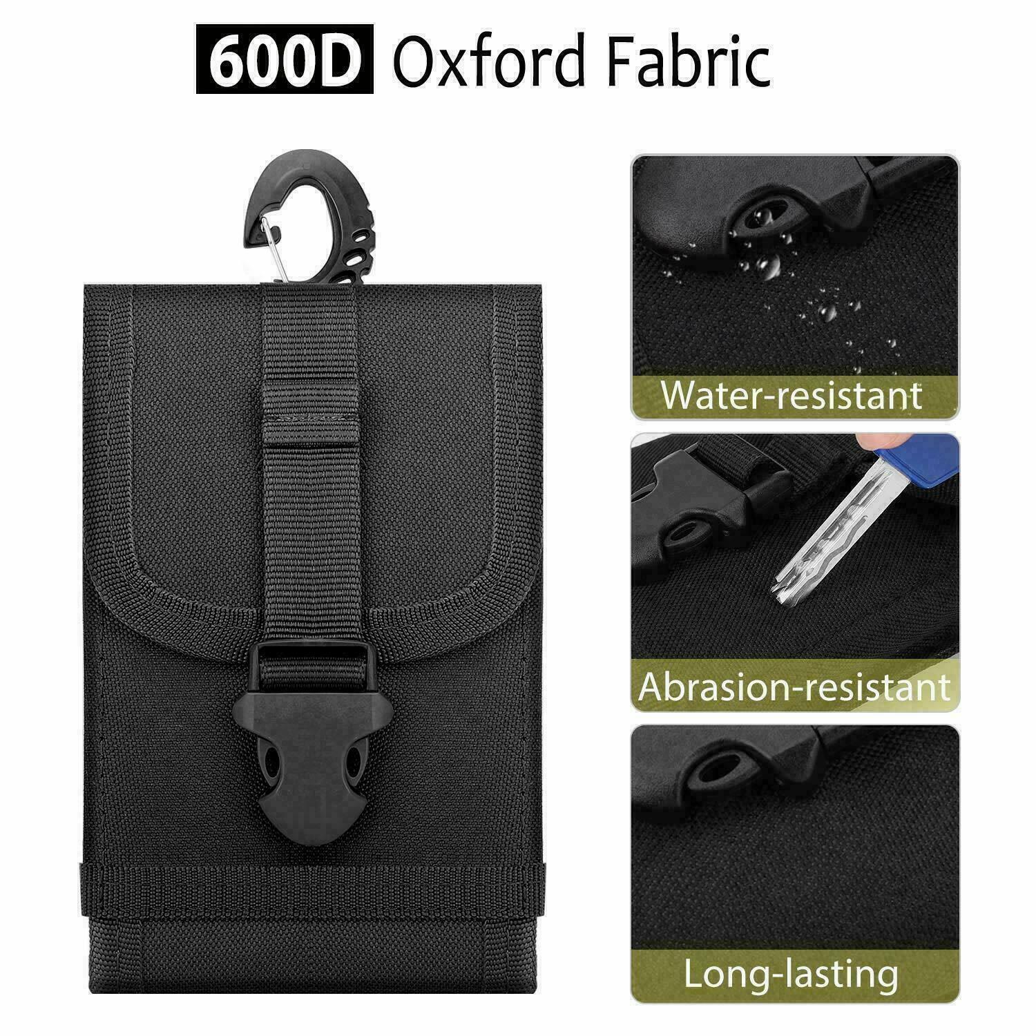 Tactical MOLLE Phone Pouch Compact Waist Clip-On Holster Smartphone Case Black