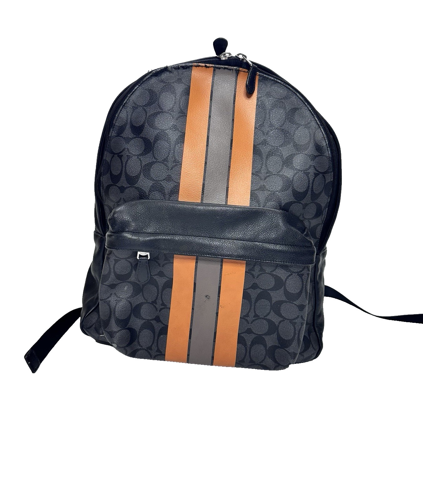 COACH Charles Varsity Men’s Black/Charcoal Orange Backpack