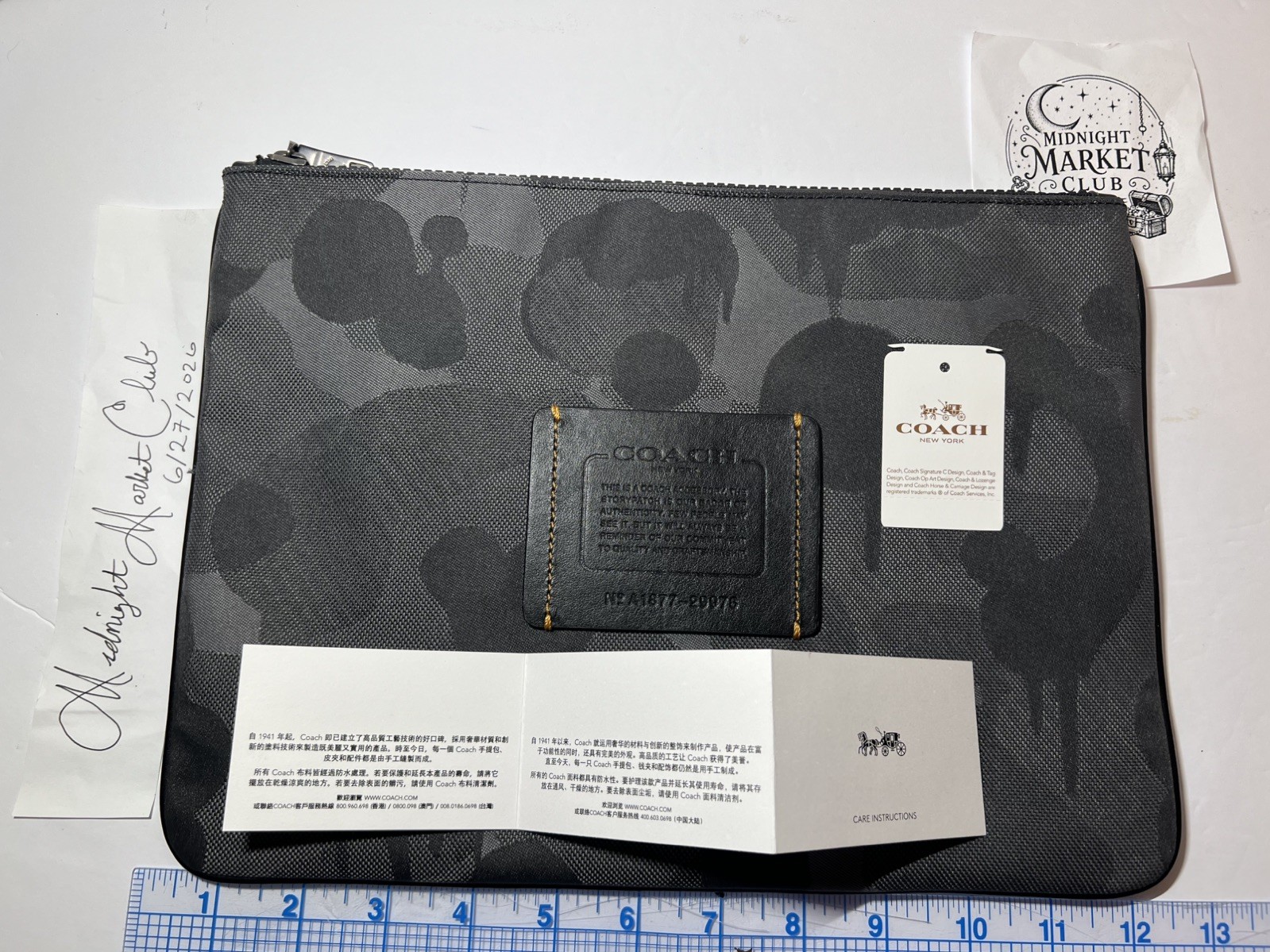 COACH ‘Wild Beast Camo’ Men’s Large Multifunctional Printed Textile Pouch *NWT*