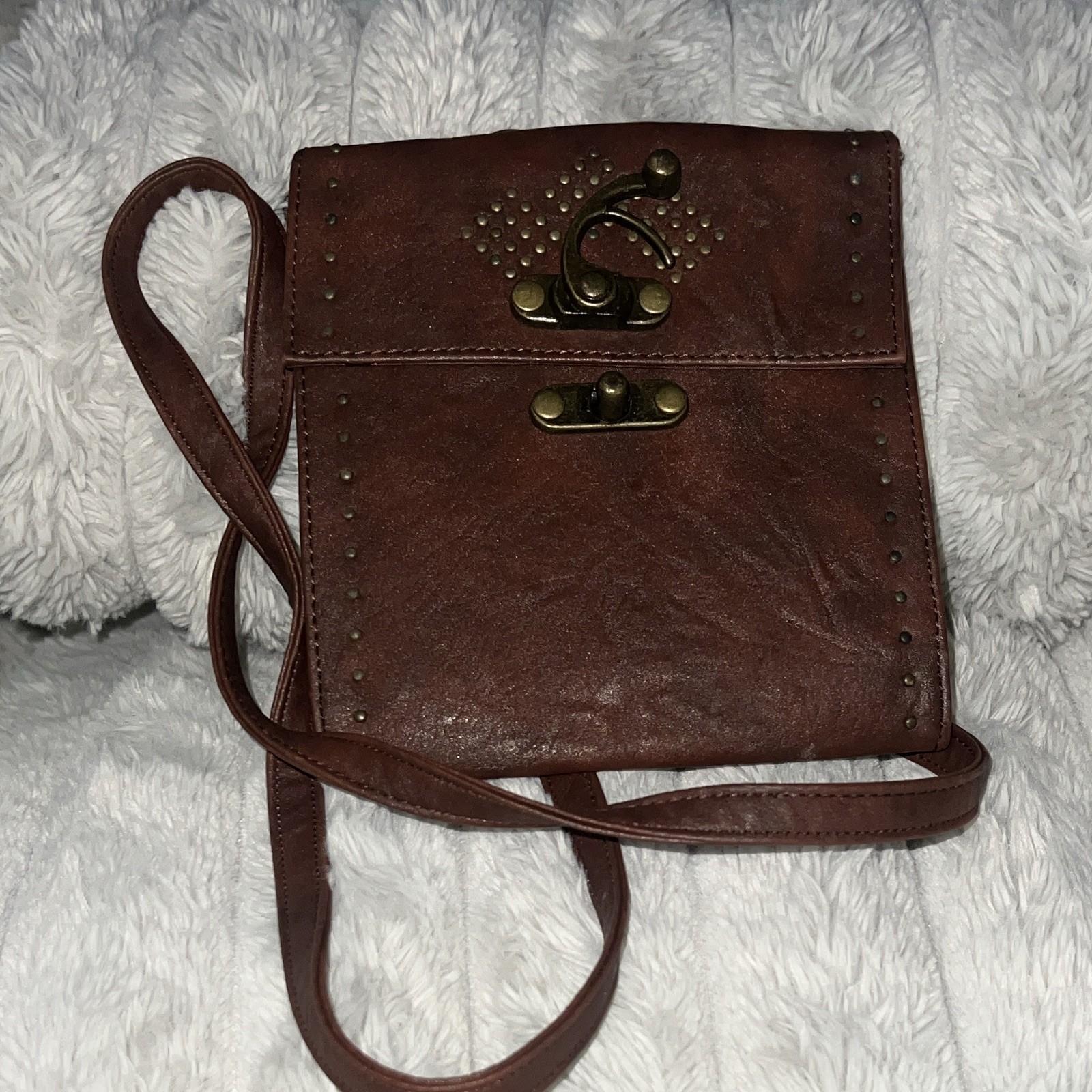 Mossimo Supply Co Brown Solid Crossbody Bag Buckle Closure Men’s Strap