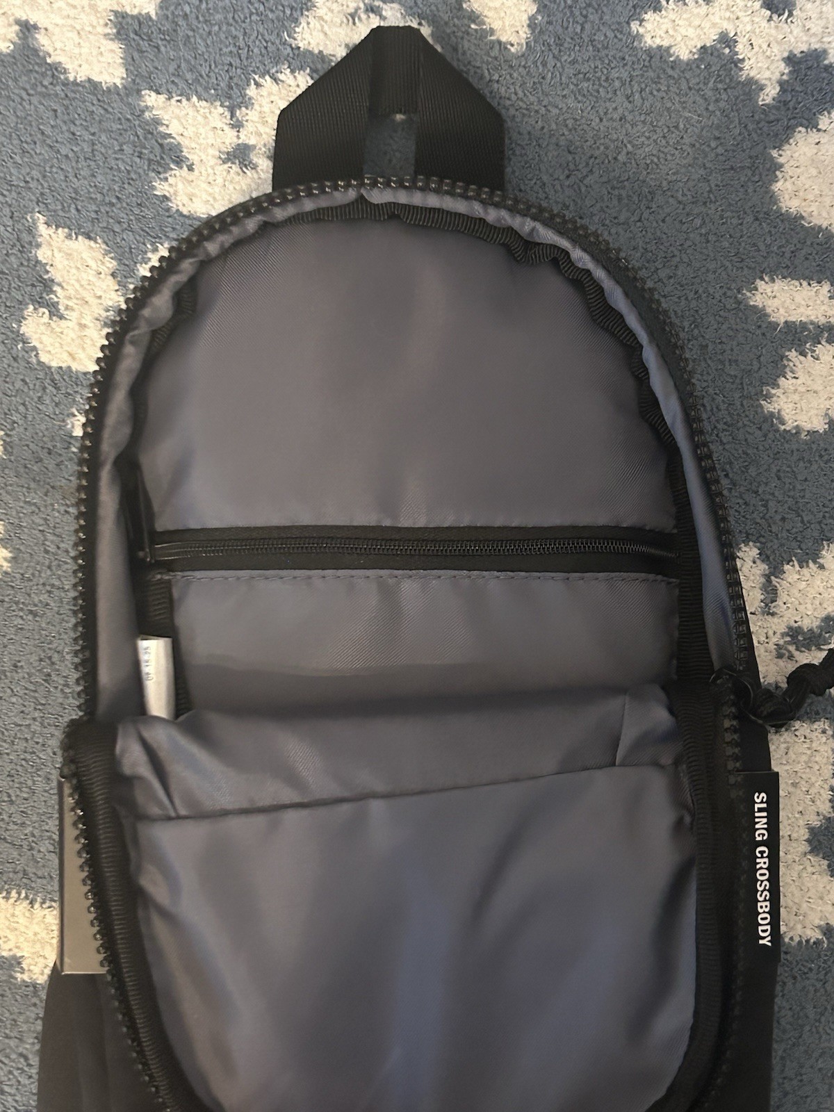 Adidas Essentials 3 Sling Crossbody Bag Black with Carabiner and Multi-Pocket