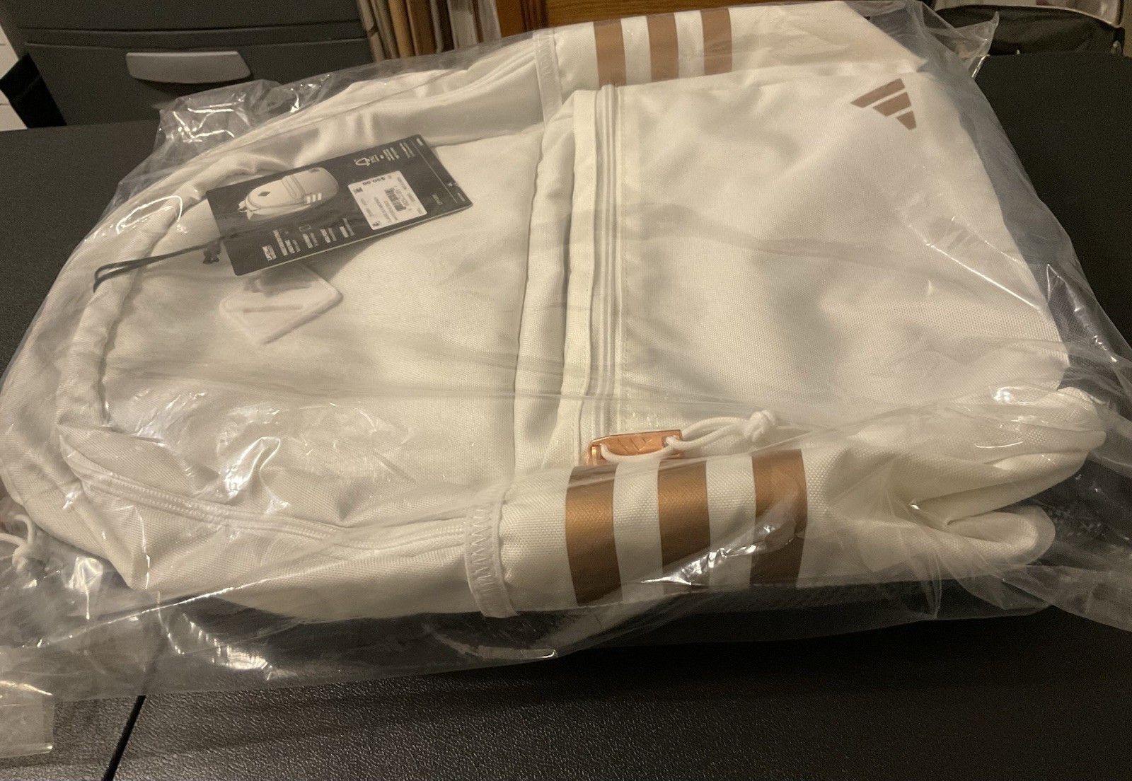 Adidas Classic 3S 5 Backpack, White/Rose Gold School Sports Travel Unisex New