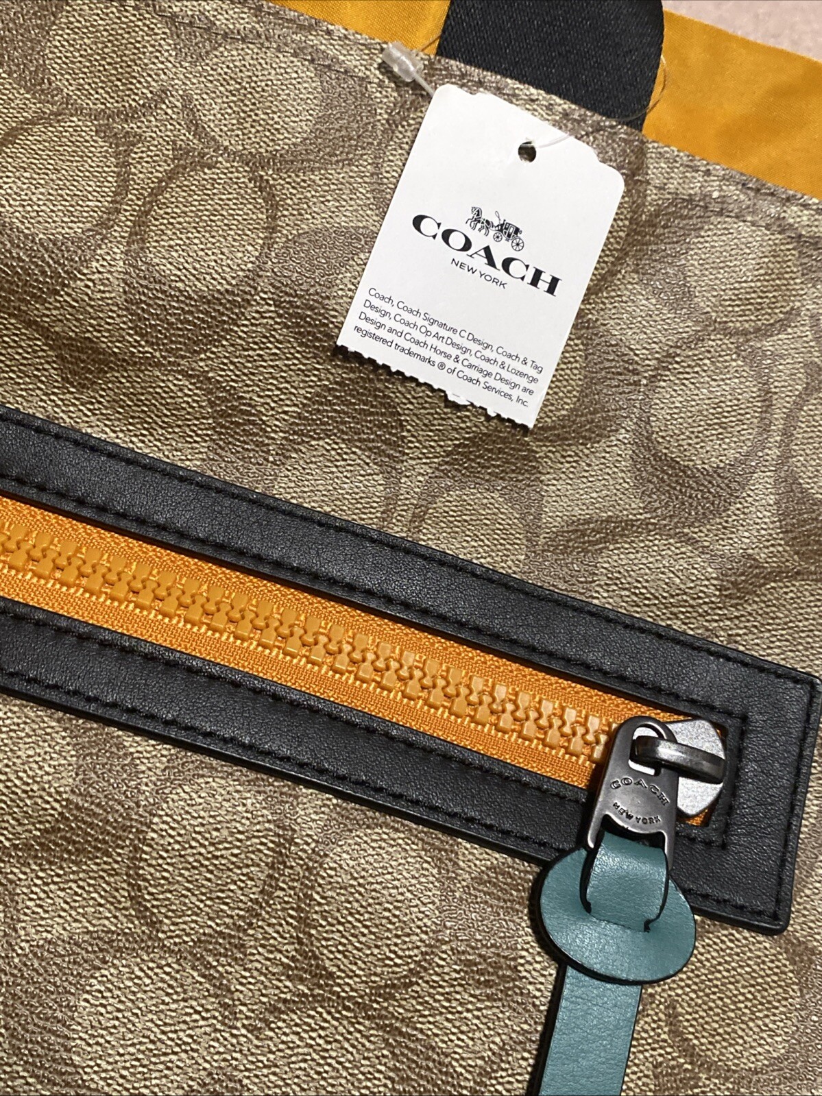 SS 1 COACH Backpack Tote 2way Leather x PVC Men s A4 Storage Business Bag