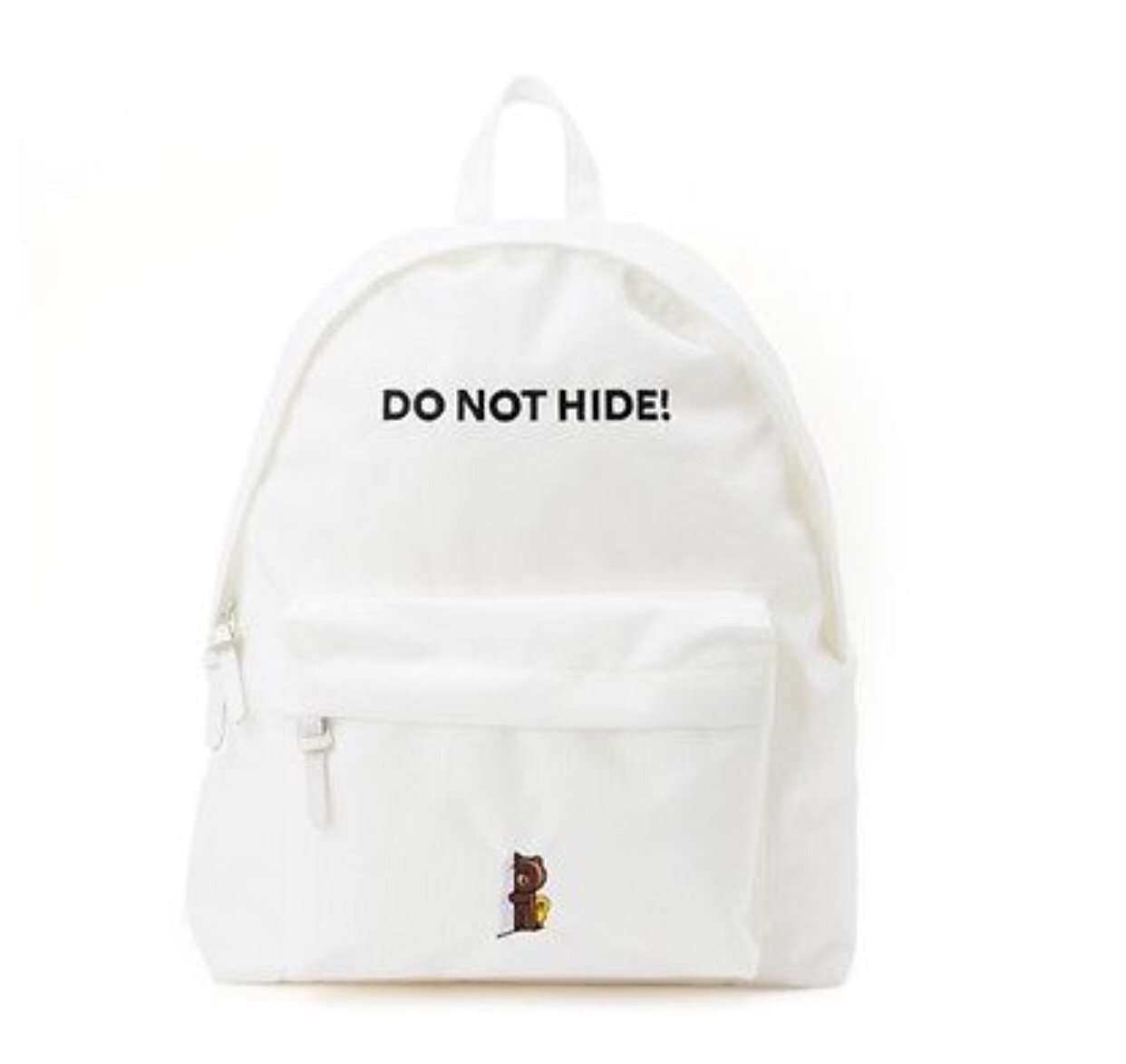 PLF Push Button X Line Friends Backpack Bag White Black Do Not Hide Brown Sally
