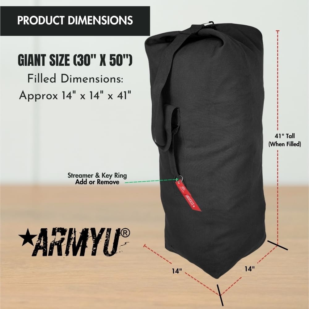 Top Load Heavyweight Cotton Canvas Tactical Military Carryall Duffle Bag