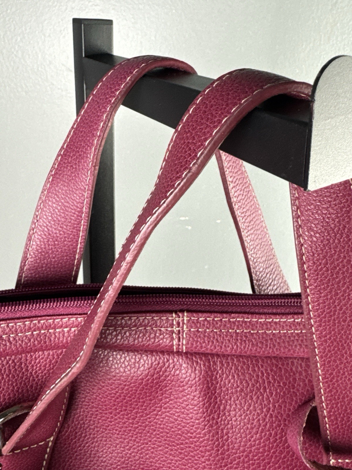 Jack Georges Fuchsia Leather Briefcase Y2K 90s Professional Laptop Bag USA Made