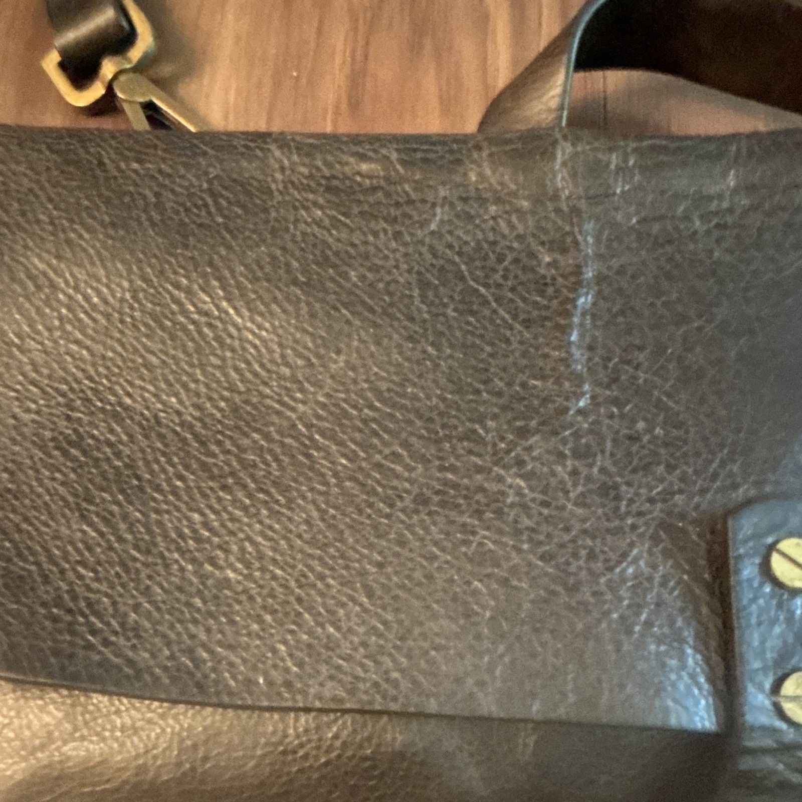 Dark brown distressed Messenger Bag Solid Brass Hardware CrossbodyShoulderBuckle