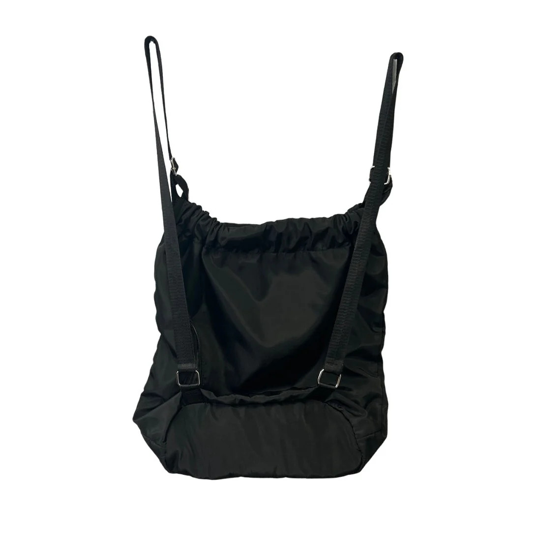 Sports New Fashion Black Machine Washable Vinyl Fabric Lots of Pockets Backpack