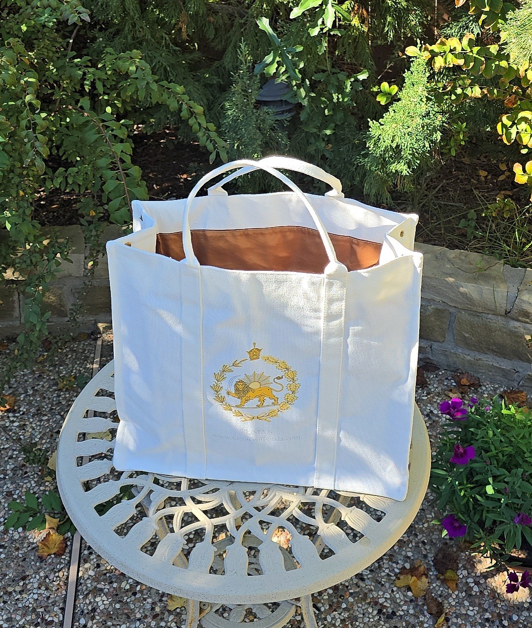 Large 100% Natural Organic cotton Canvas Totes, hand bag , 3 options ,PAHLAVI