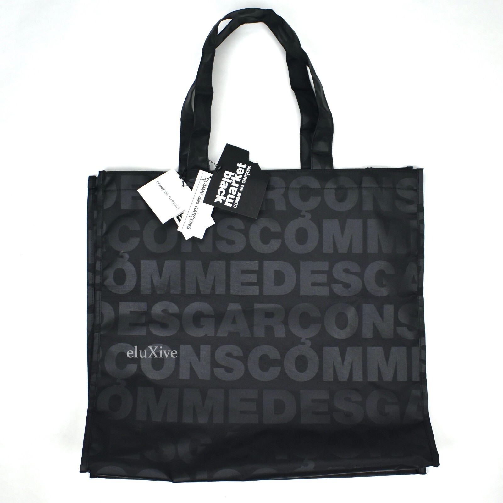 NWT Comme des Garcons CDG Black Market Allover Logo Tote Bag NYFW 2022 AUTHENTIC