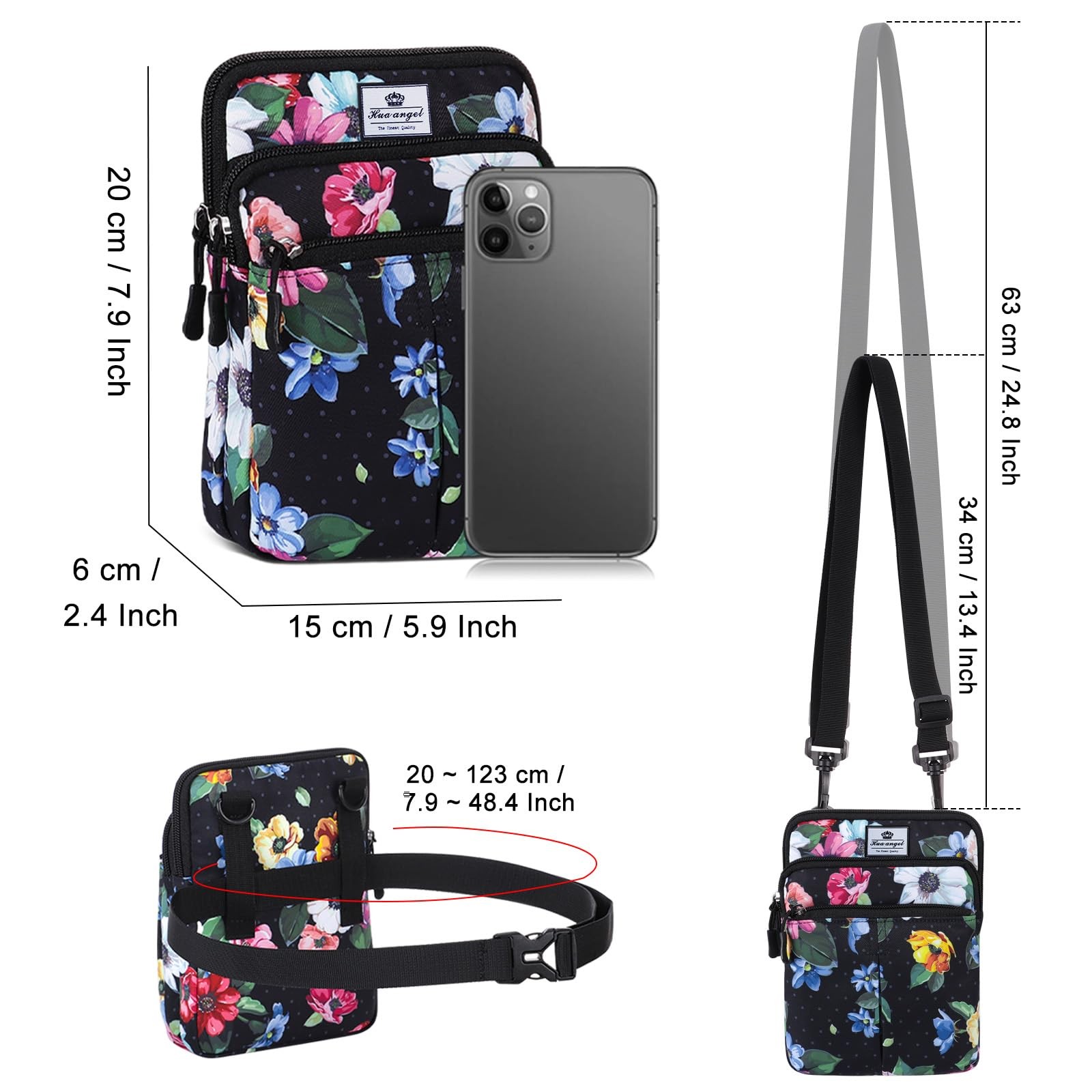 HUA ANGEL Multifunctional Fanny Pack for Men & Women Lightweight Waist Bag wi…