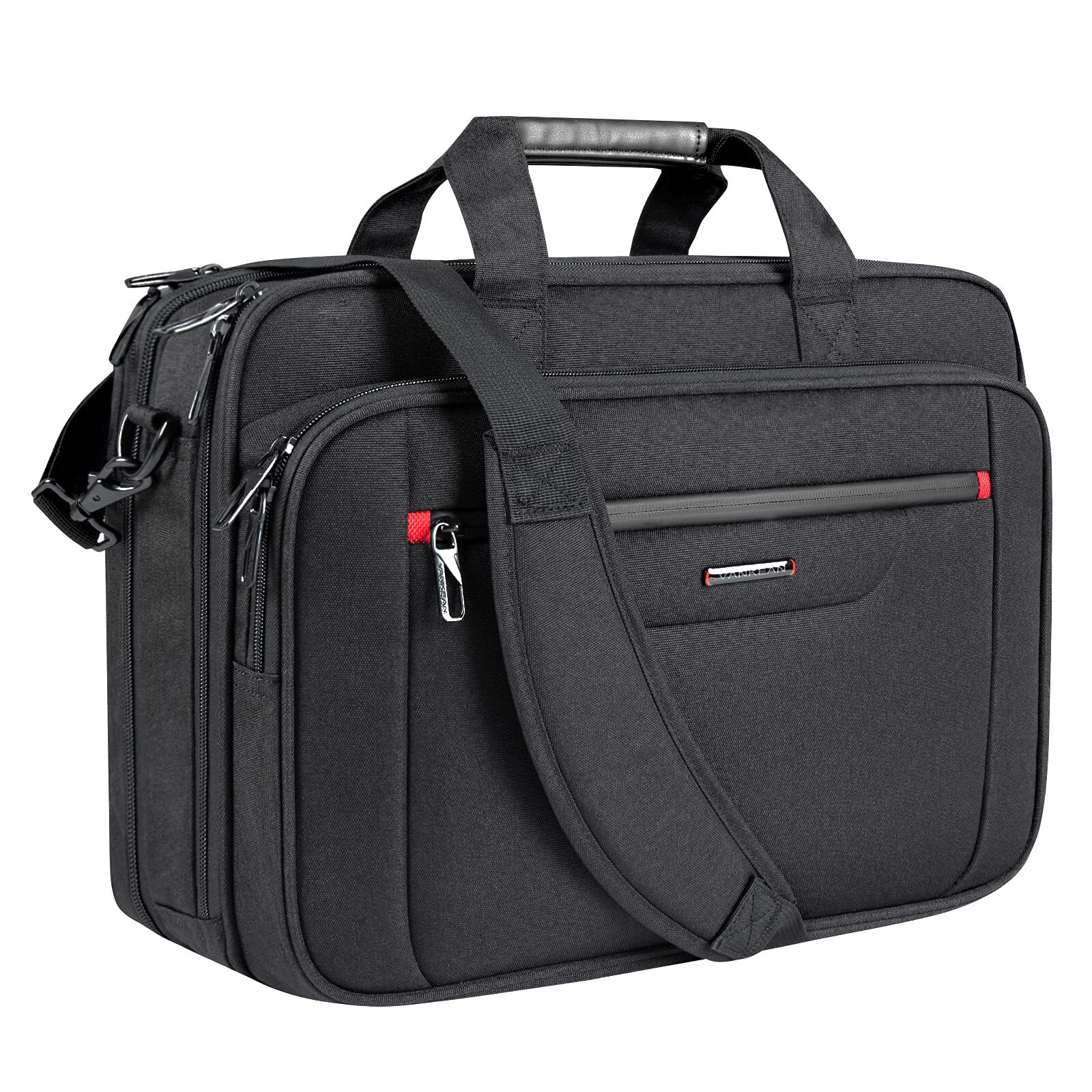 LAPTOP BAG Messenger Briefcase Expandable Case Handbag Black 17.3 Inch VANKEAN